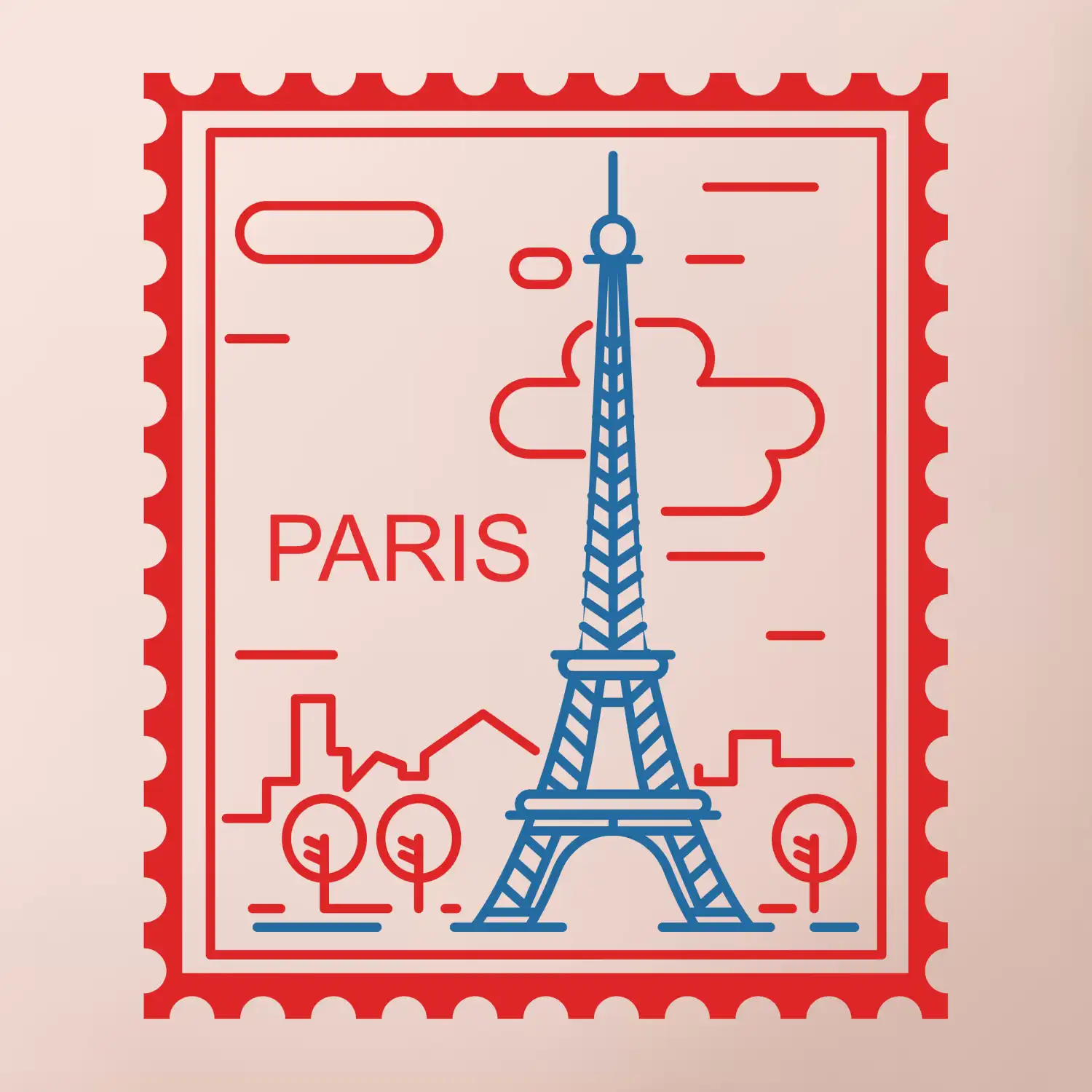 Paříž známka jednoduchá