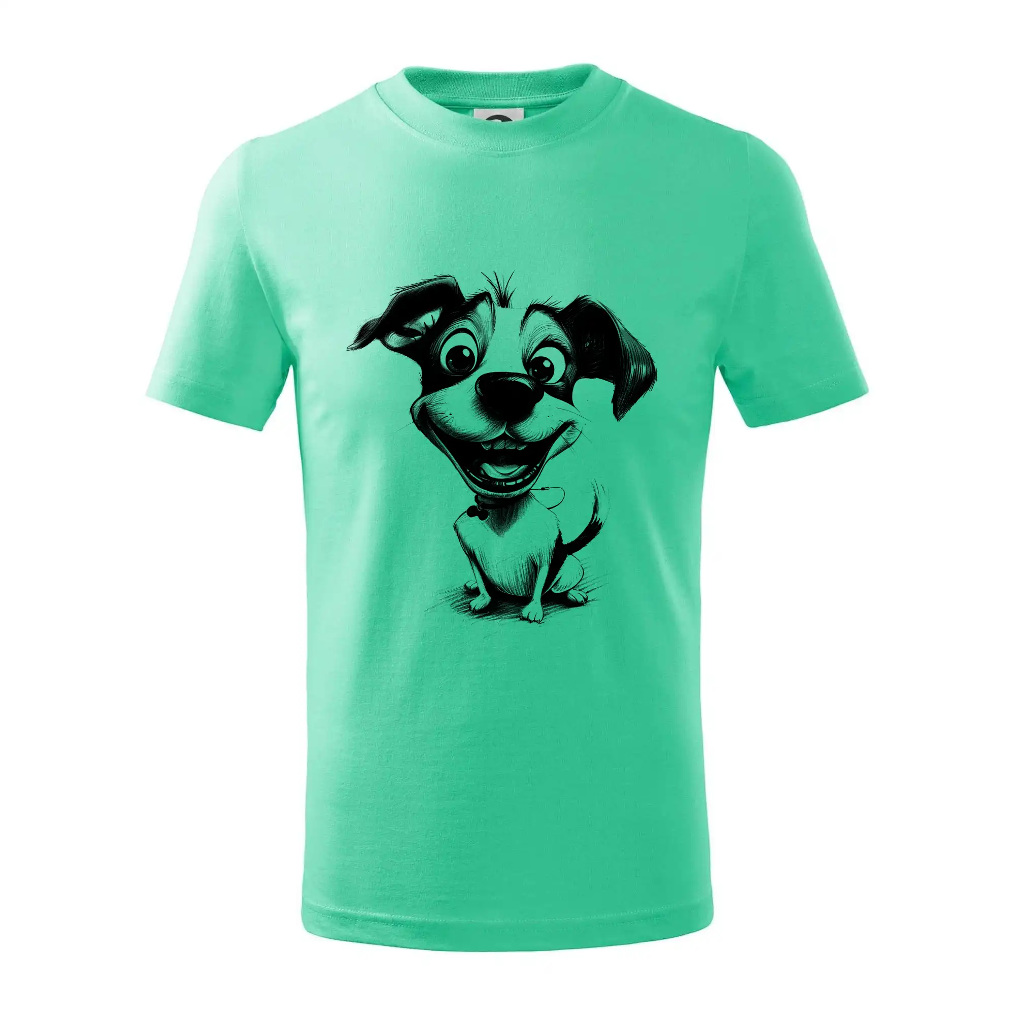 Černobílá karikatura Jack Russell teriér
