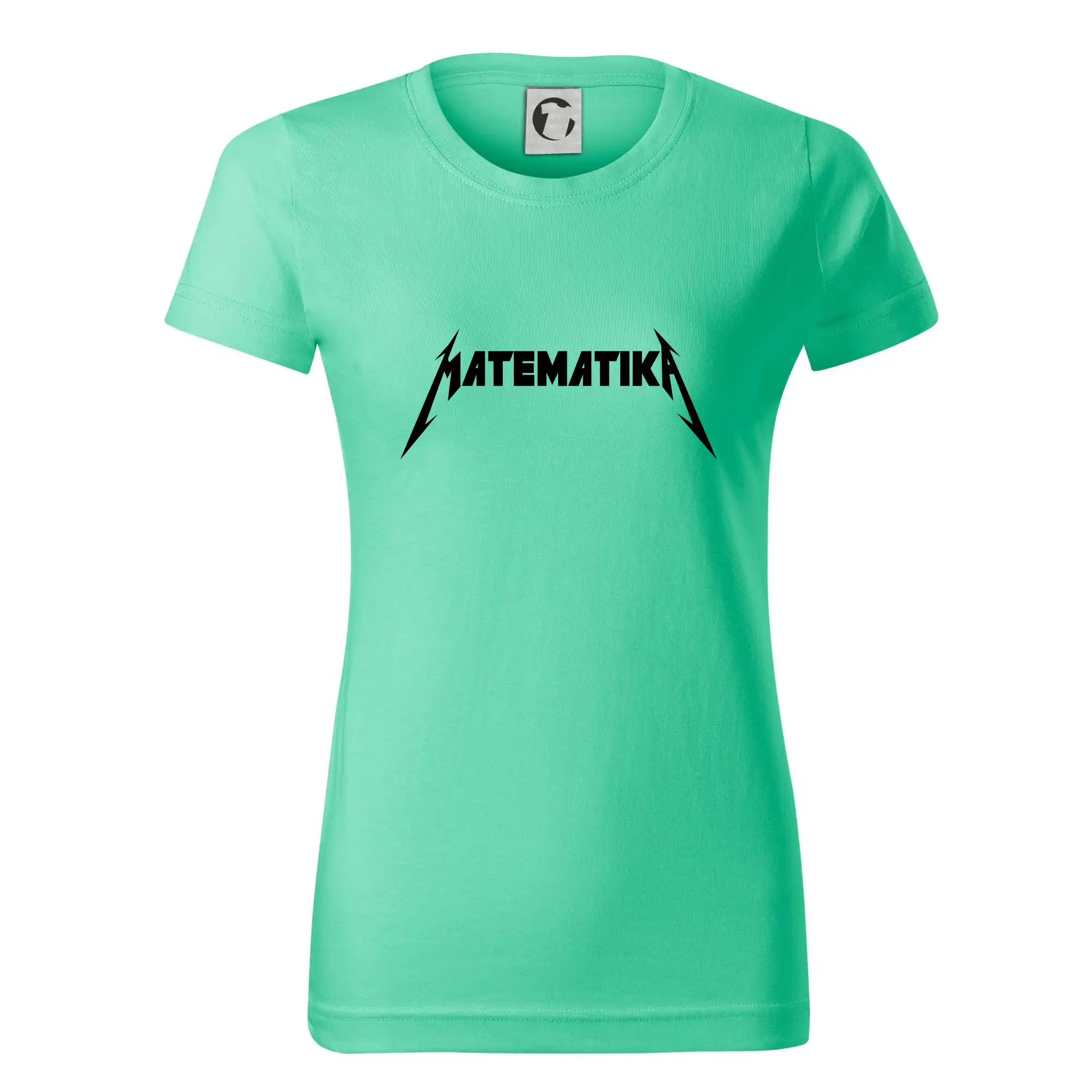 Učiteľské tričká - Matematika rock logo - Dámske tričko basic - ľahko voľnejšie a dlhšie