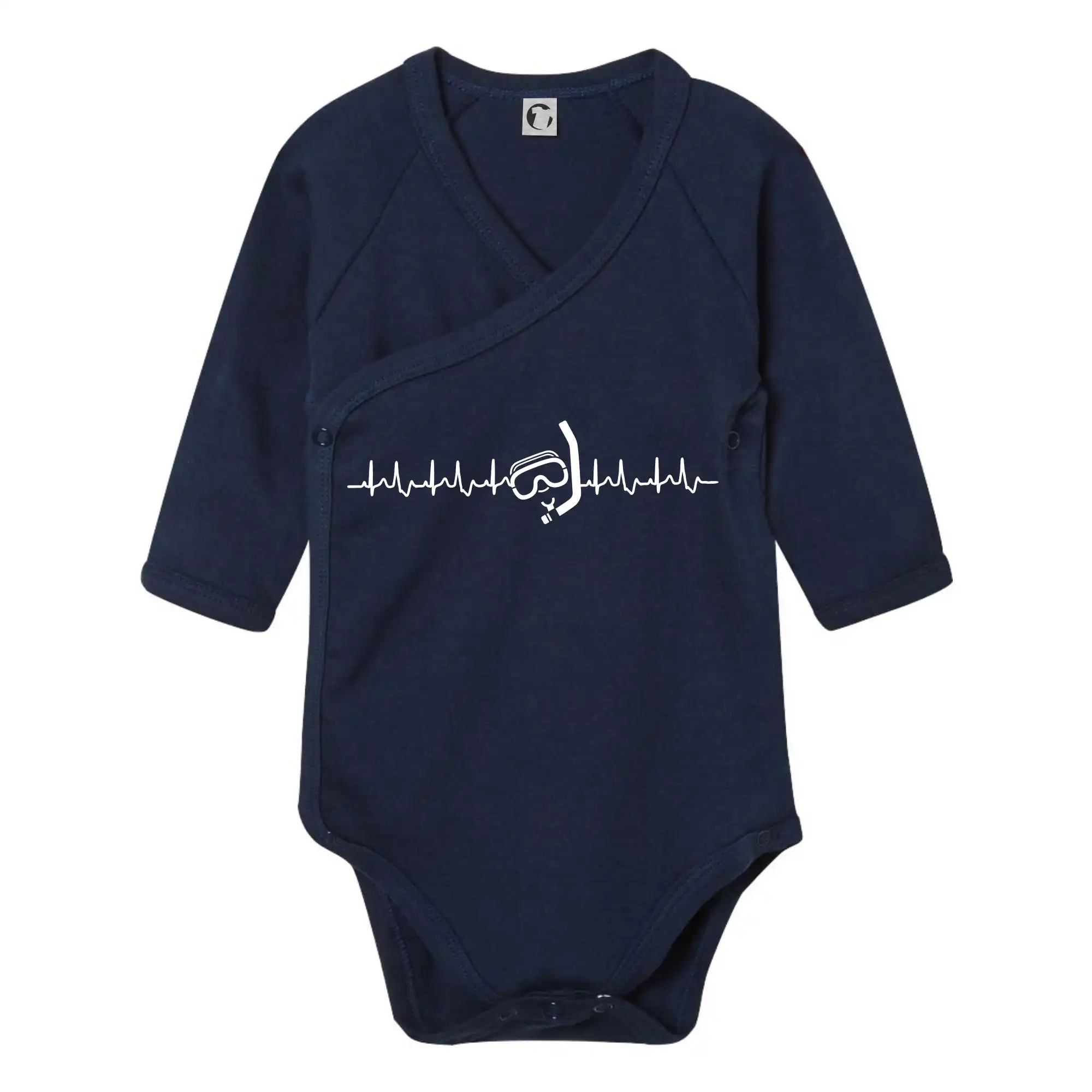 Potápačské tričká - Potápač EKG - Body zavinovacie s dlhým rukávom