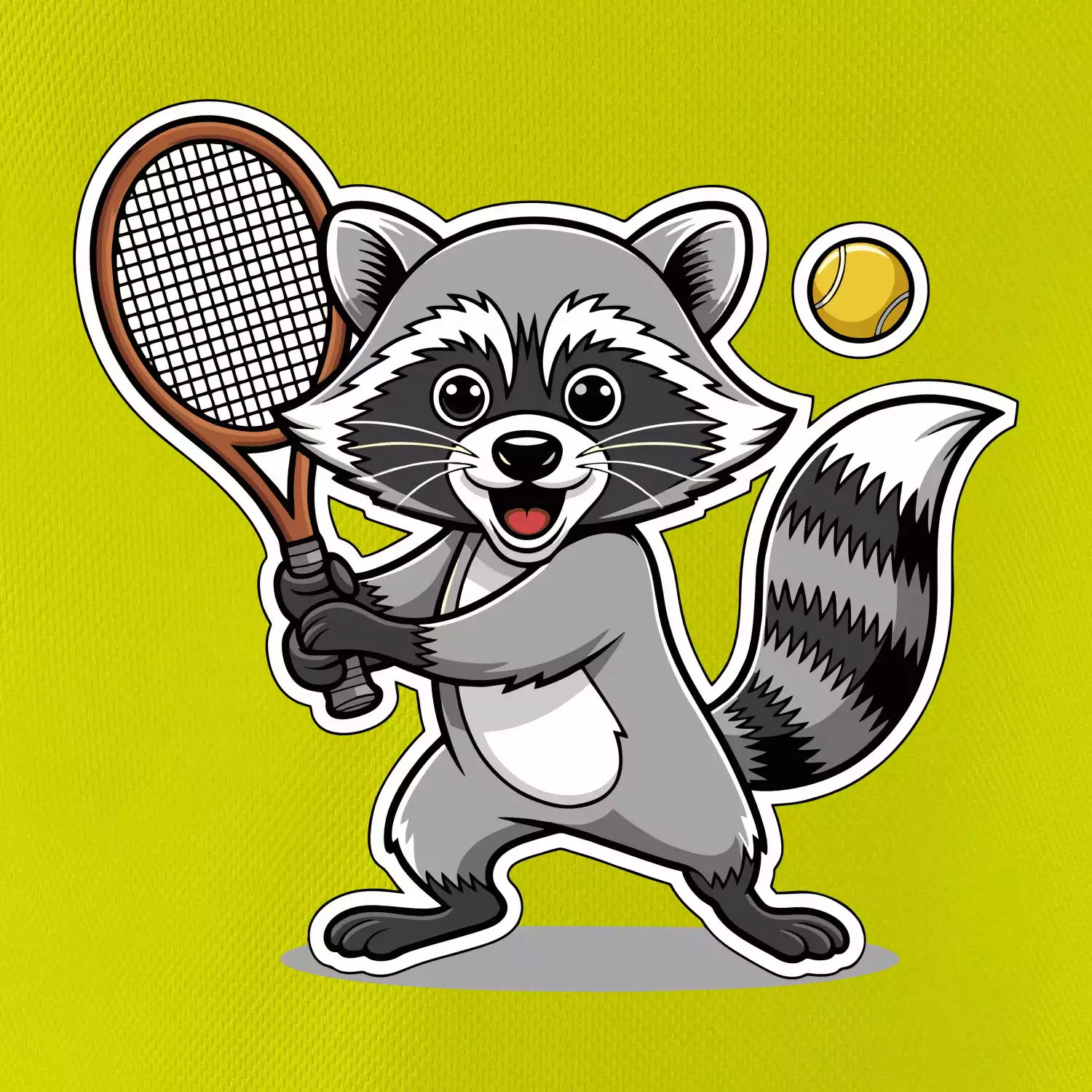 Mýval hraje tenis kreslený