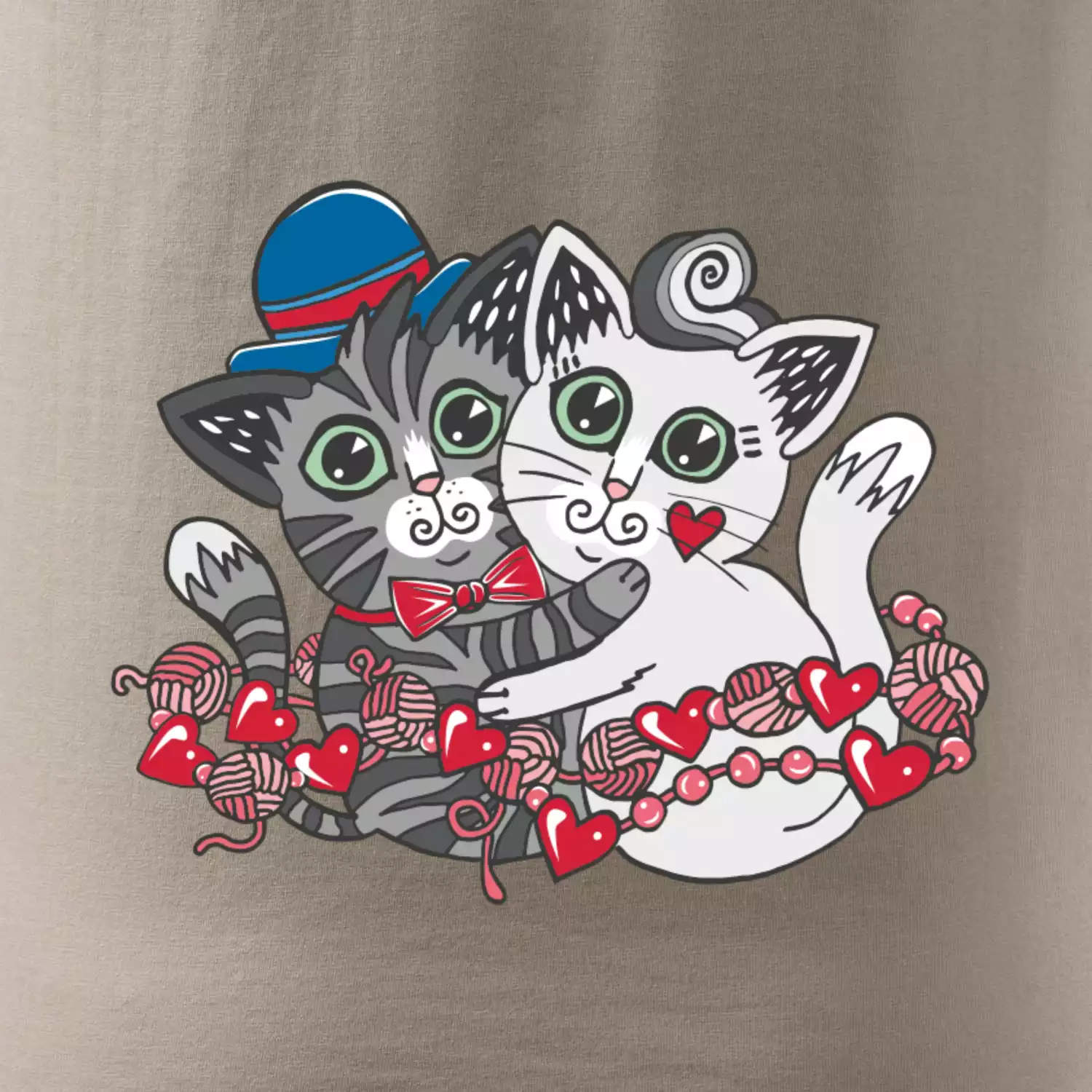 Mačky v objatí (Pecka design)