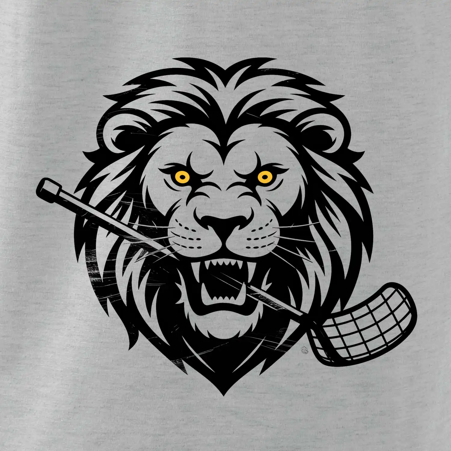 Floorball - Lev s hokejkou v tlamě