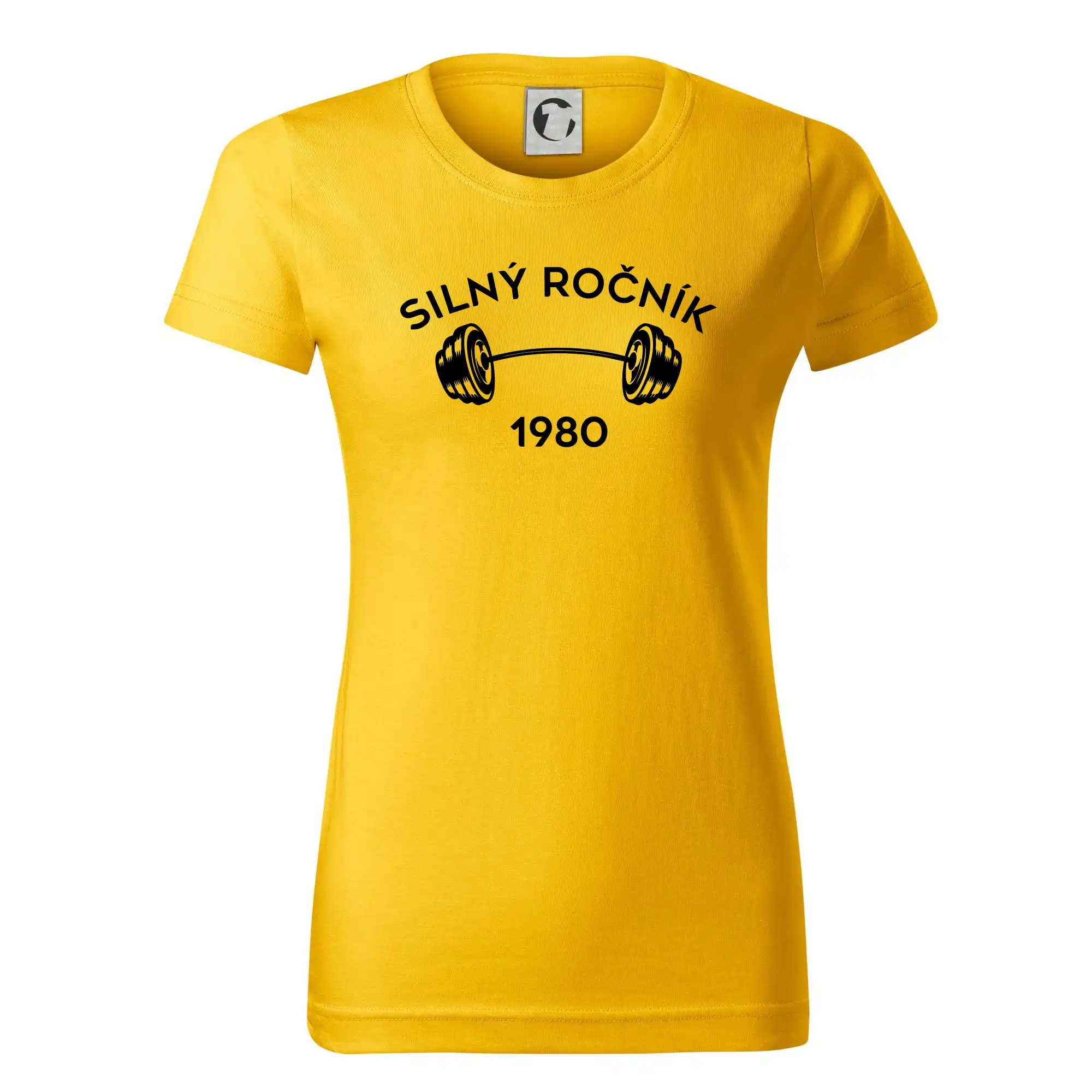Trička s ročníkom 1980 - Silný ročník - Letopočet 1980 - Dámske tričko basic - ľahko voľnejšie a dlhšie