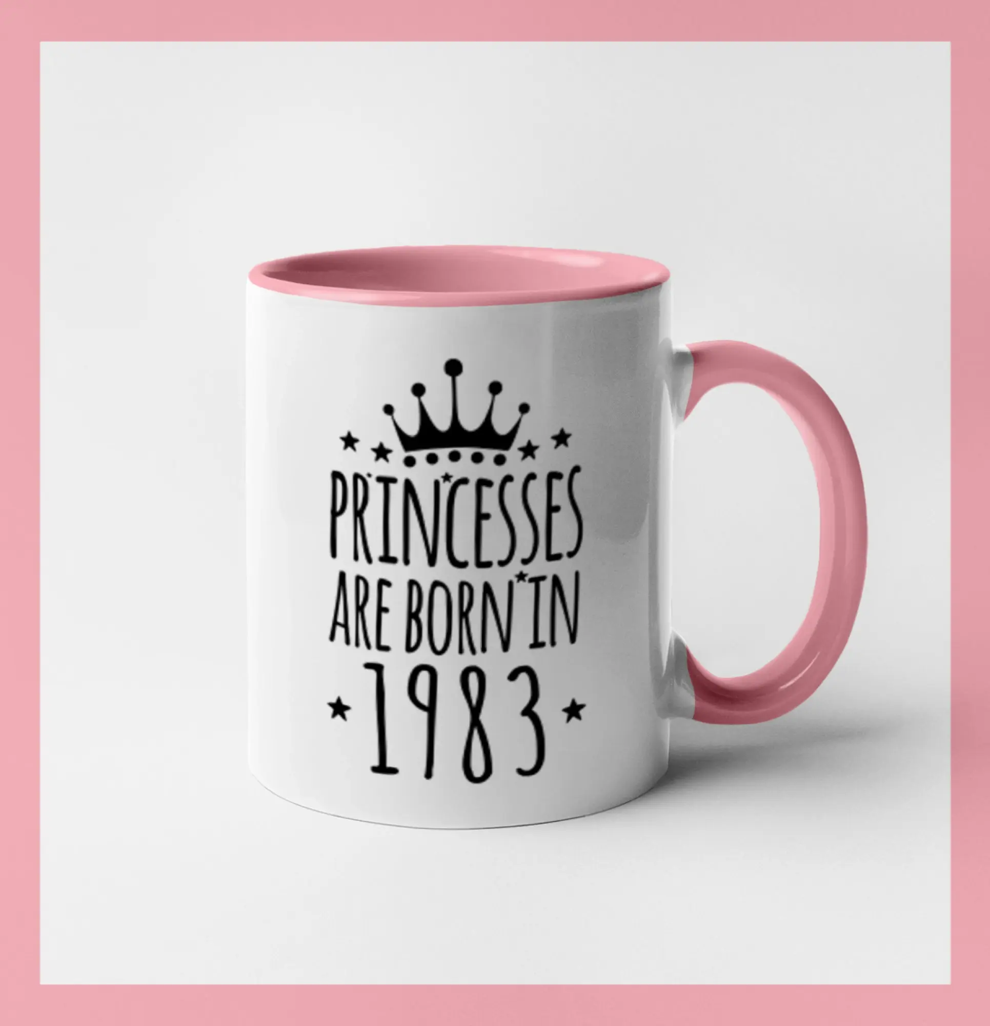 Tričká k narodeninám - Princesses are born in 1983 - Hrnček 
