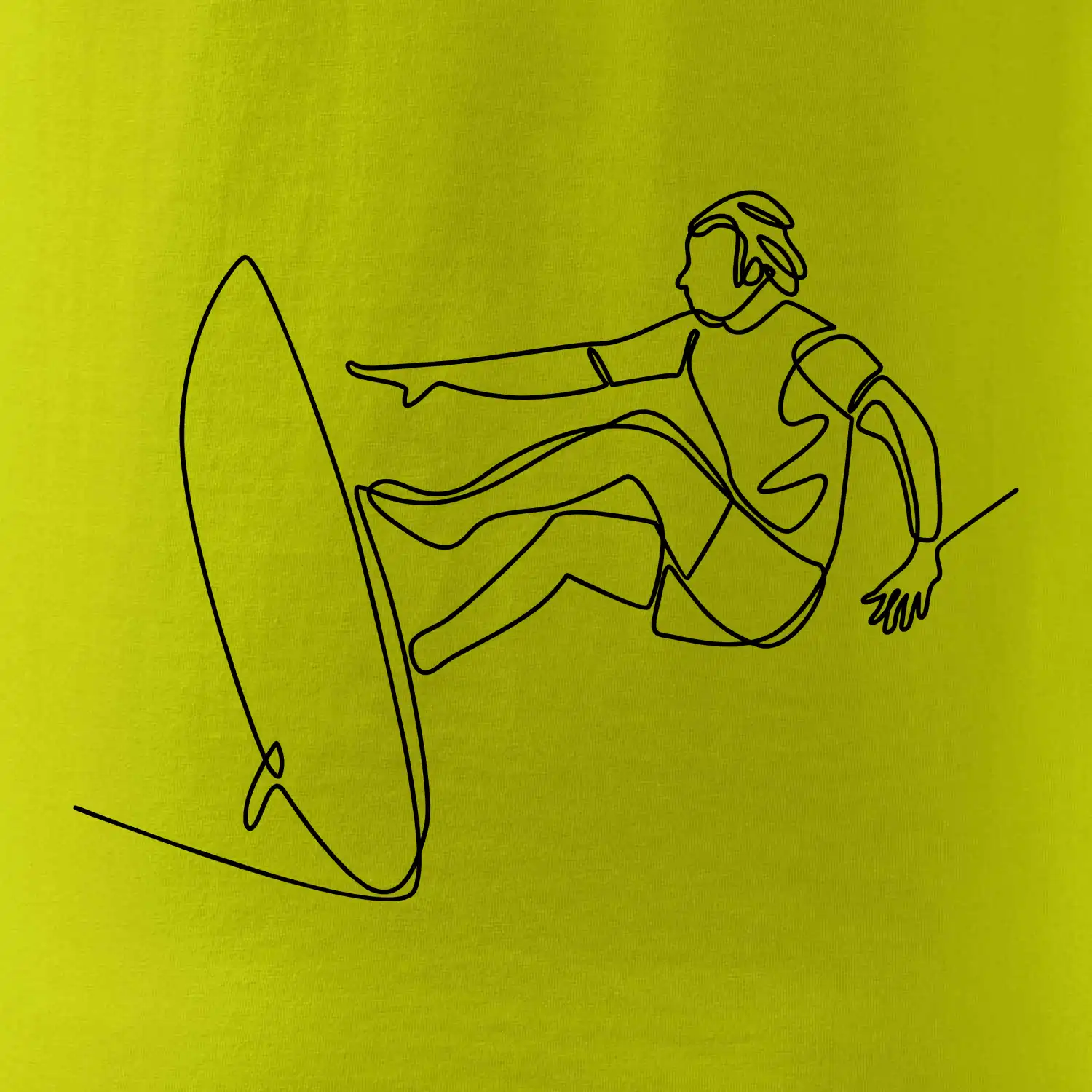 Surfař na vlně jedním tahem