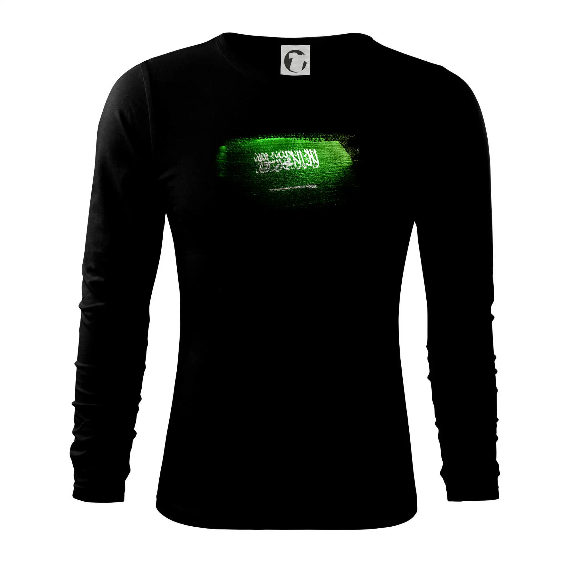 Motívy štátnych vlajok - Saudská Arábie - vlajka rozmazaná - Tričko s dlhým rukávom FIT-T long sleeve