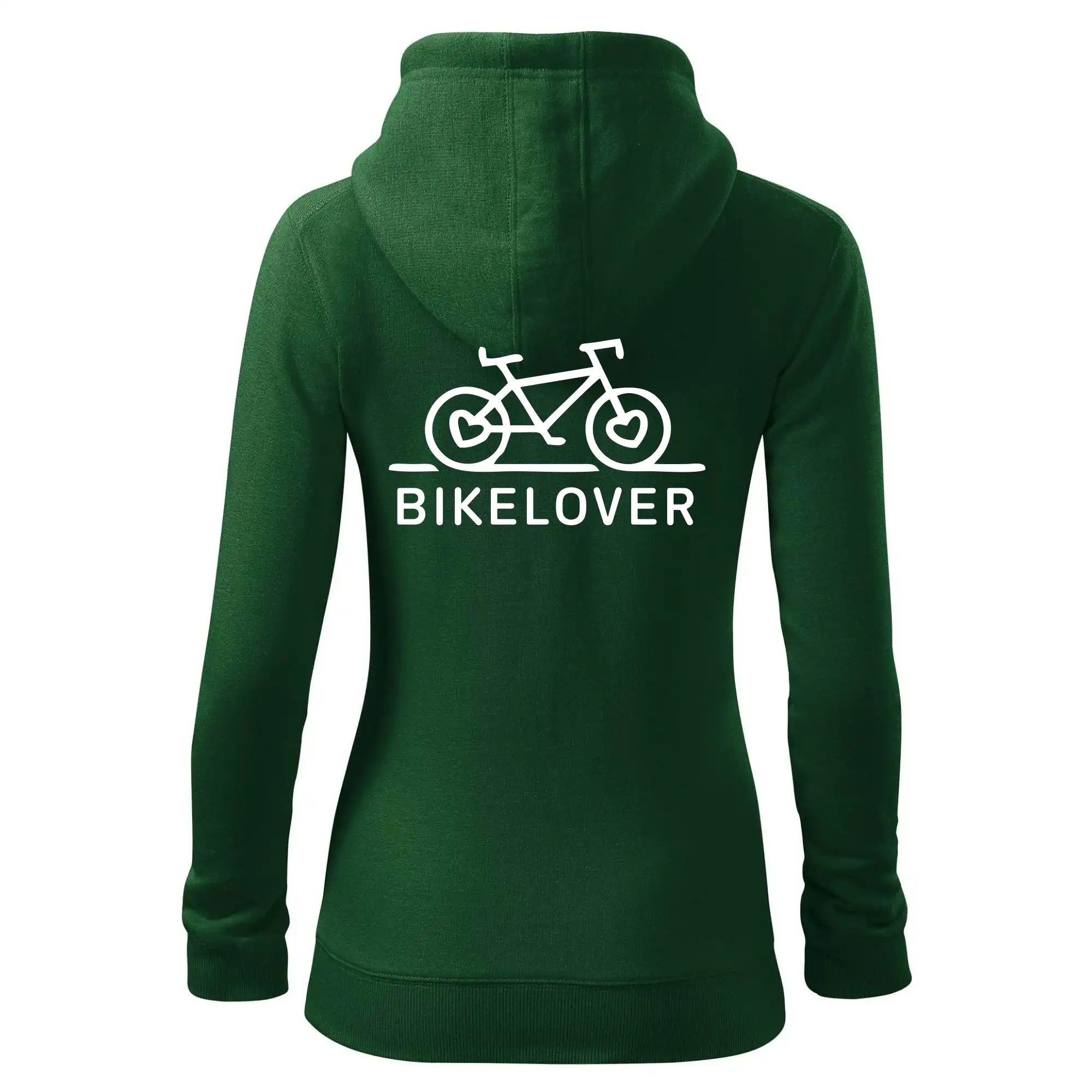 Tričko ako darček pre cyklistu - Bike lover - Mikina dámska trendy zipper s kapucňou