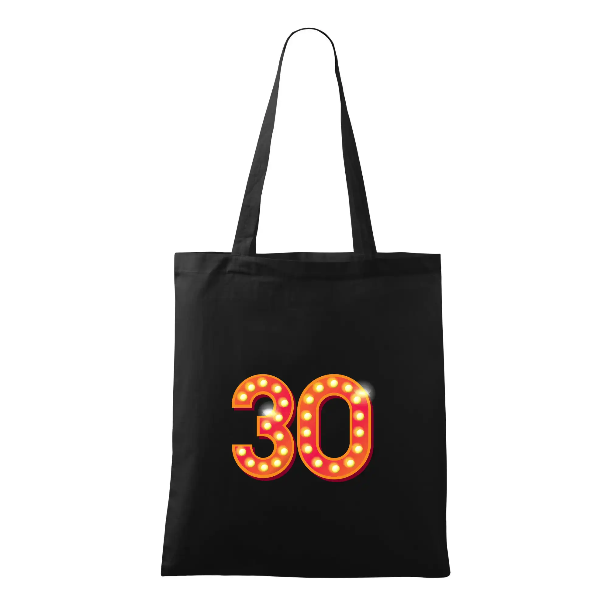 Tričko k tridsiatke - Čísla žiarovky 30 - Taška bavlnená