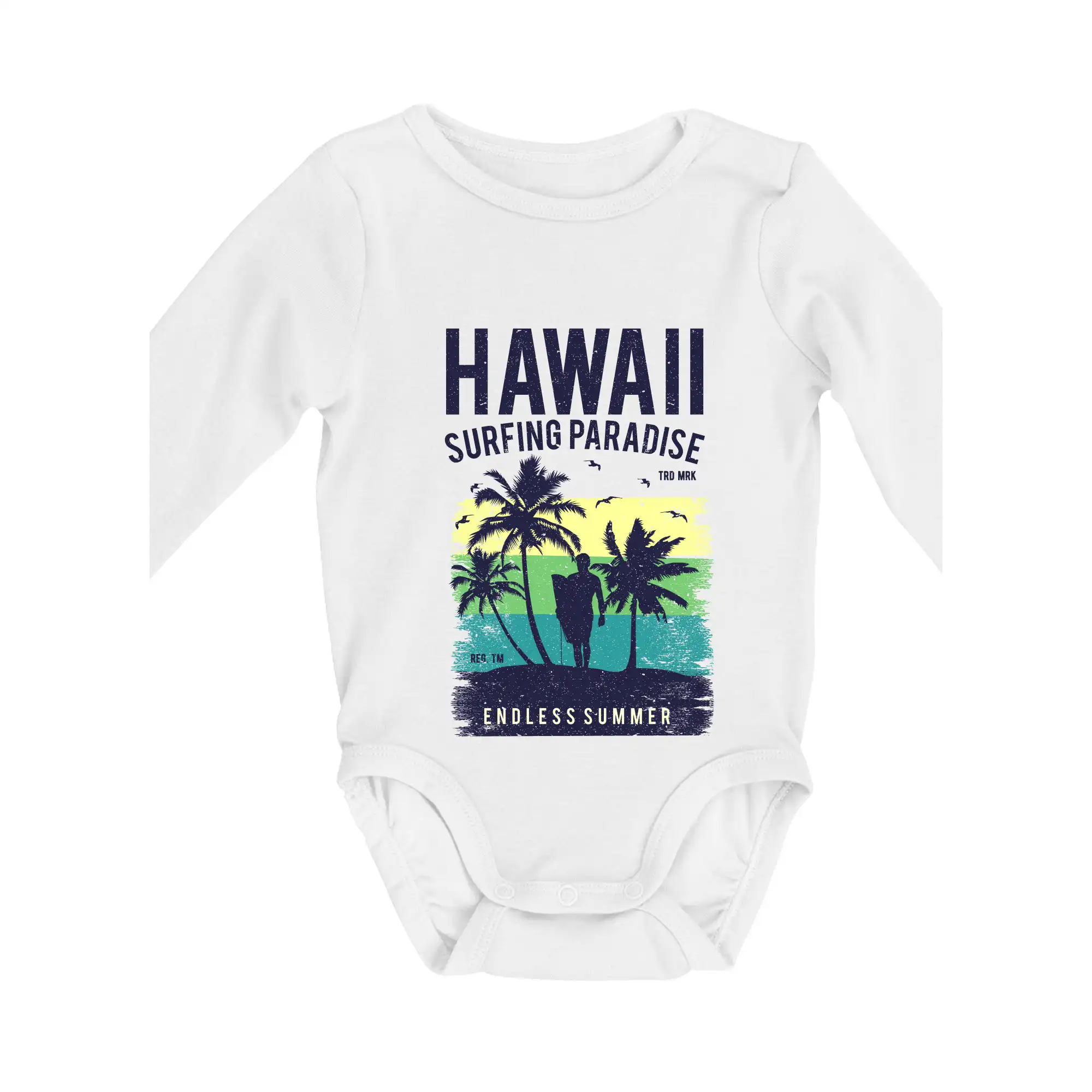 Trička pre cestovateľov - Hawaii - Body dojčenské s dlhým rukávom