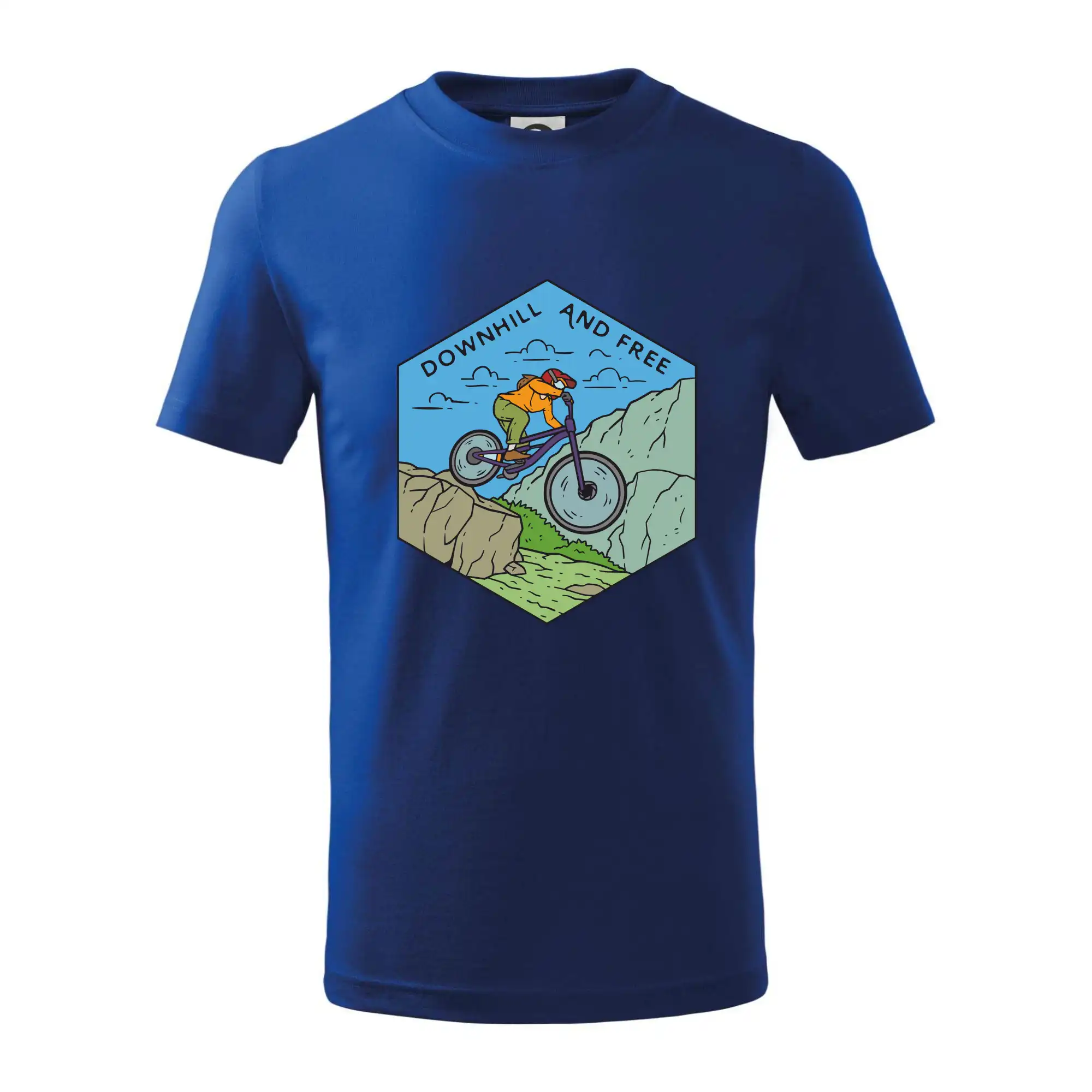 Tričko ako darček pre cyklistu - Downhill and free kluk/holka - Tričko detské bavlnené