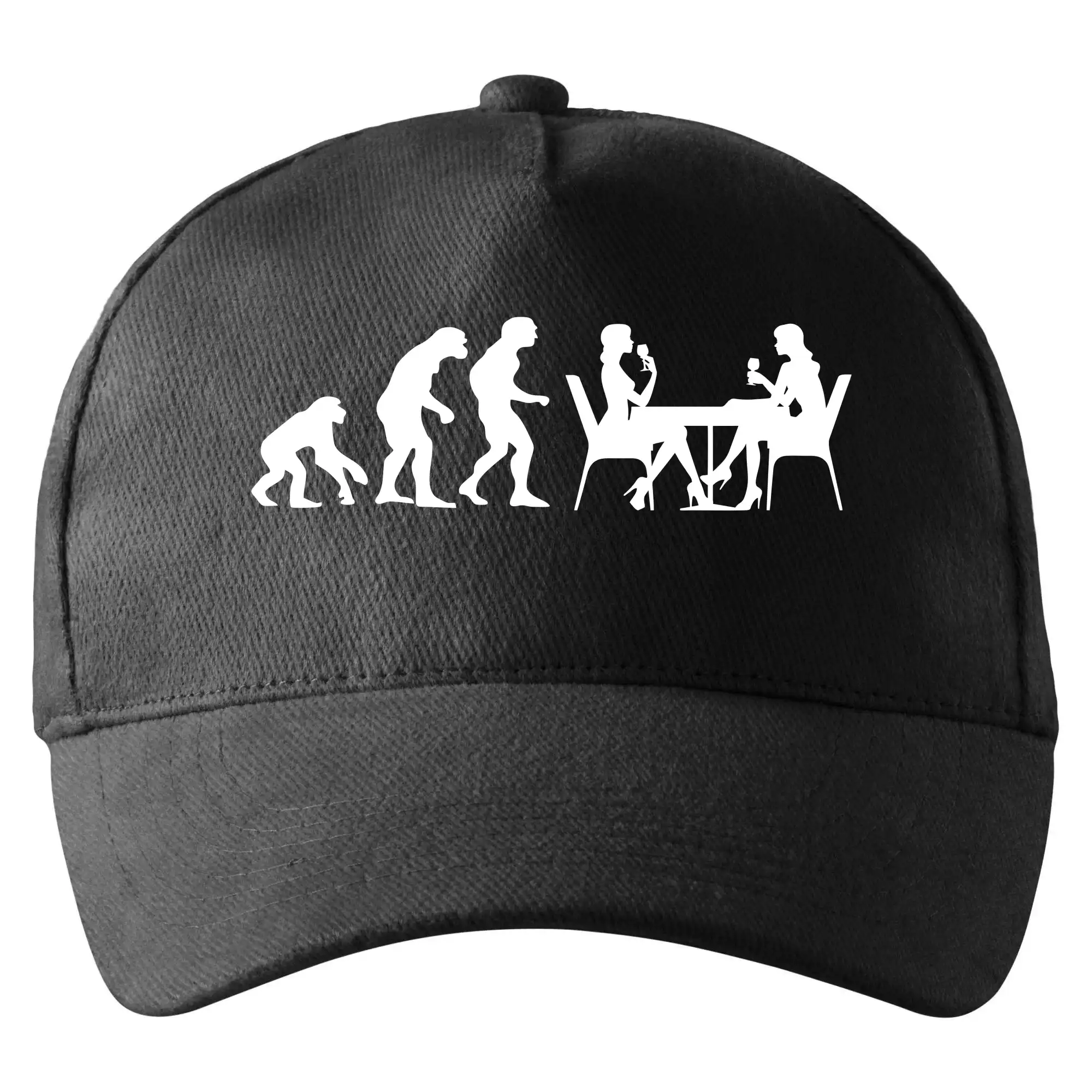 Vtipná tričká s tematikou vína - Evoluce vína ženy - Šiltovka so zahnutým šiltom a mosaznou sponou