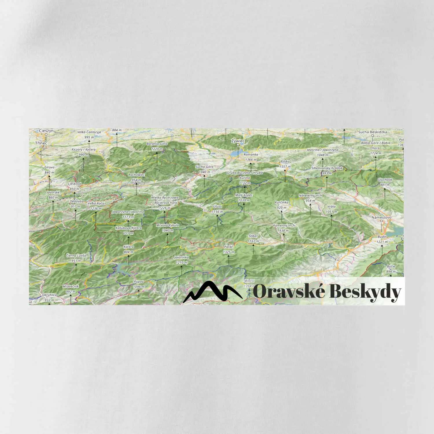 Hrnček mapa Oravské Beskydy Hrnček mapa Oravské Beskydy