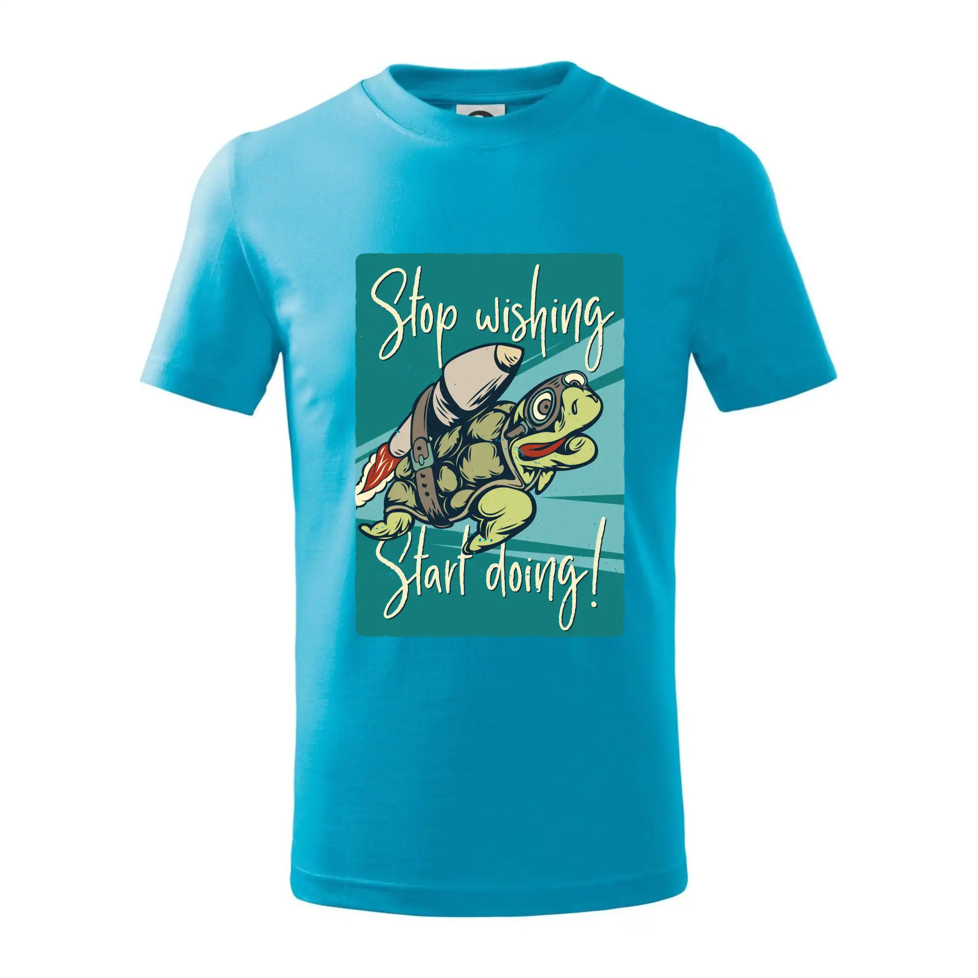 Vesmirne tričká - Stop wishing start doing korytnačka - Tričko detské bavlnené