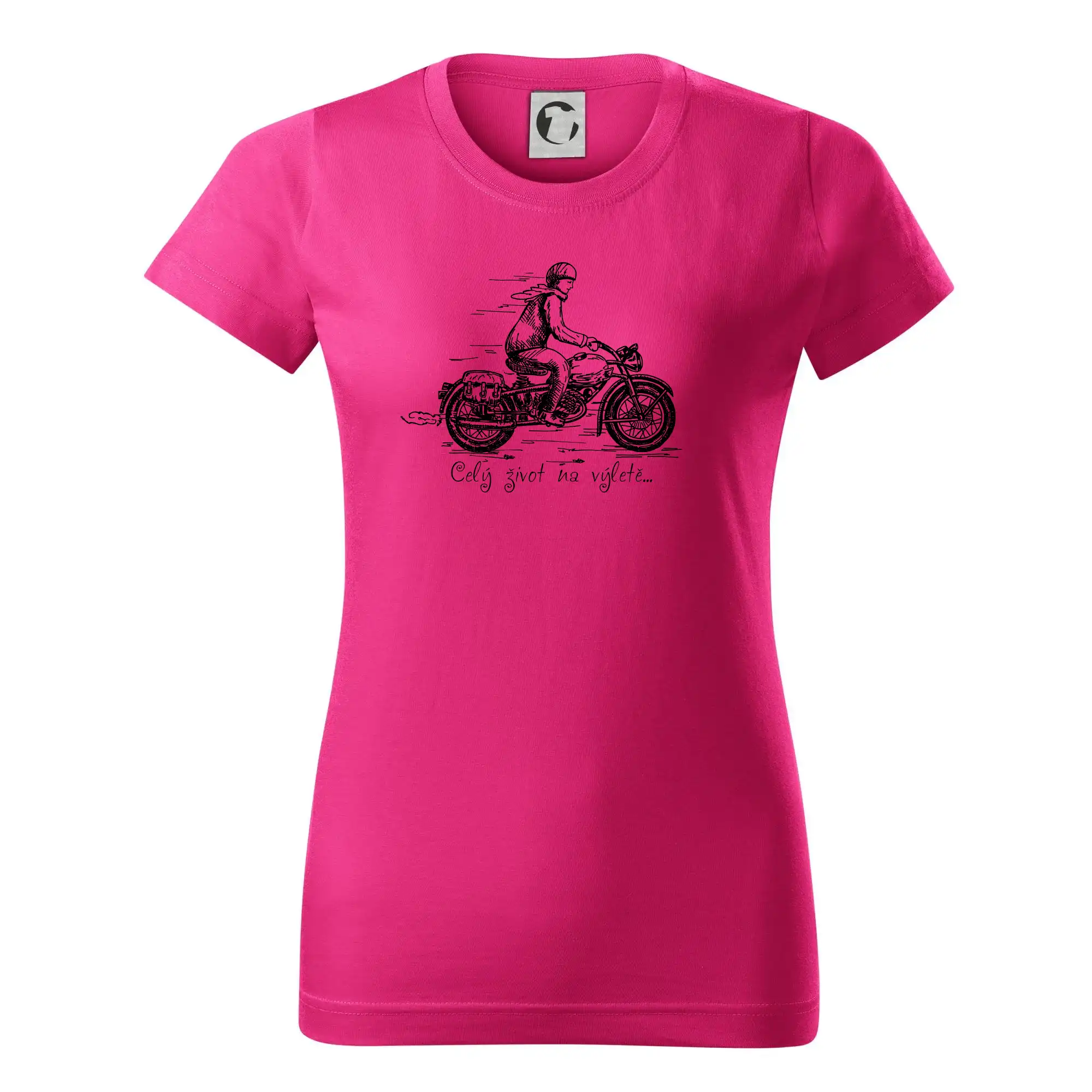 Chopper triko - Celý život na výletě - motorka - Dámske tričko basic - ľahko voľnejšie a dlhšie