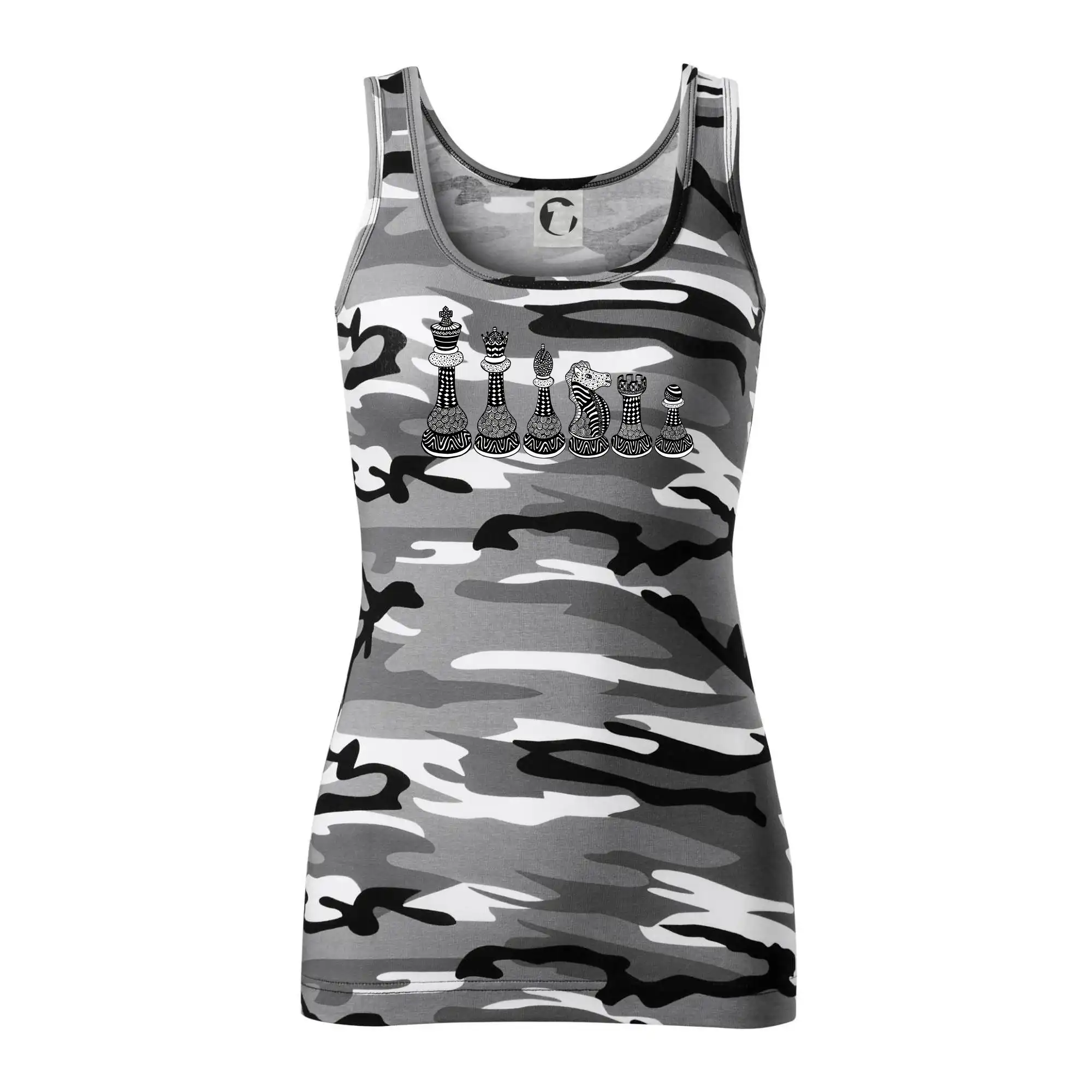 Šachové figurky v řadě - kreslené