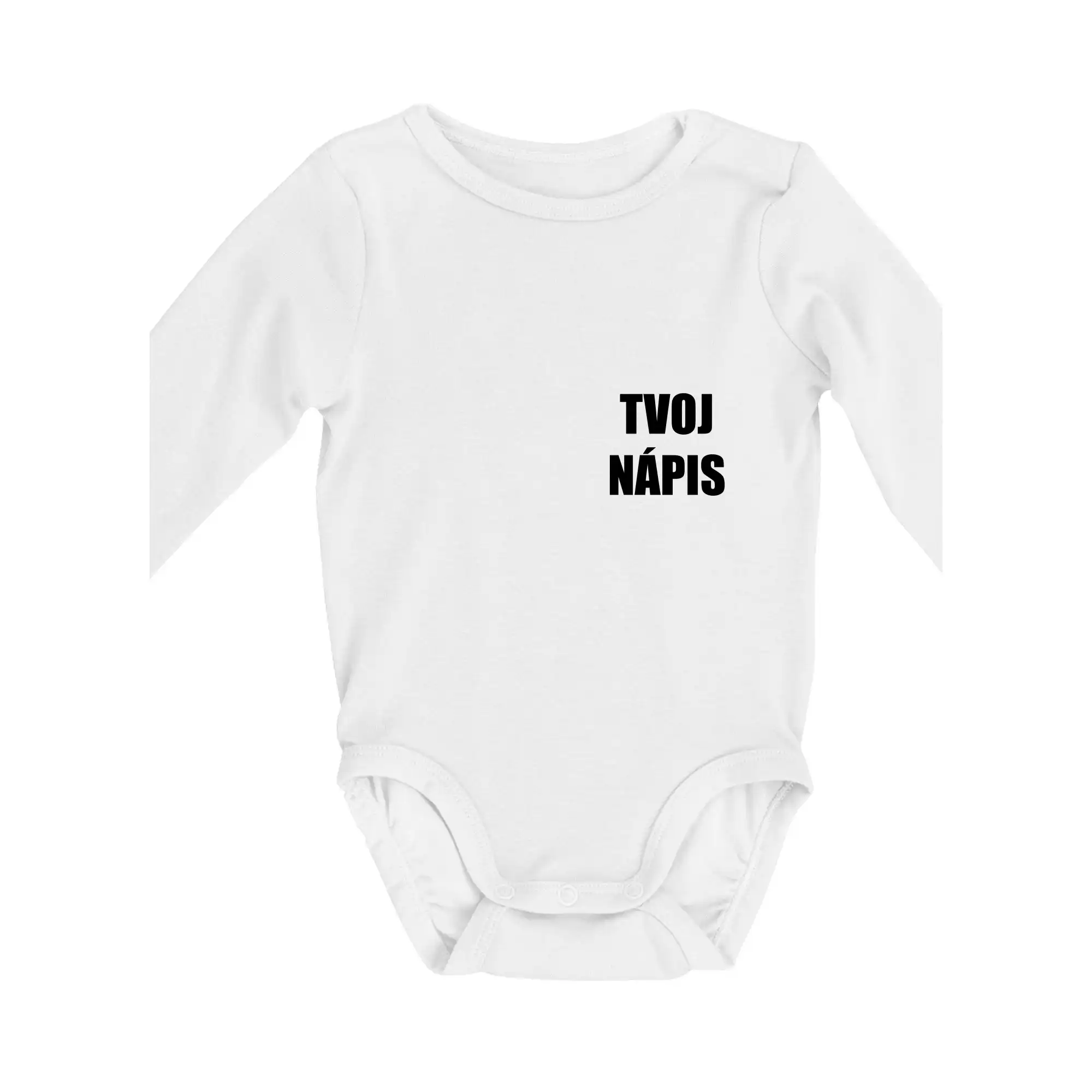 MyShirt tričká - Tvoj vlastný nápis tlačiaci - na prsníku - Body dojčenské s dlhým rukávom