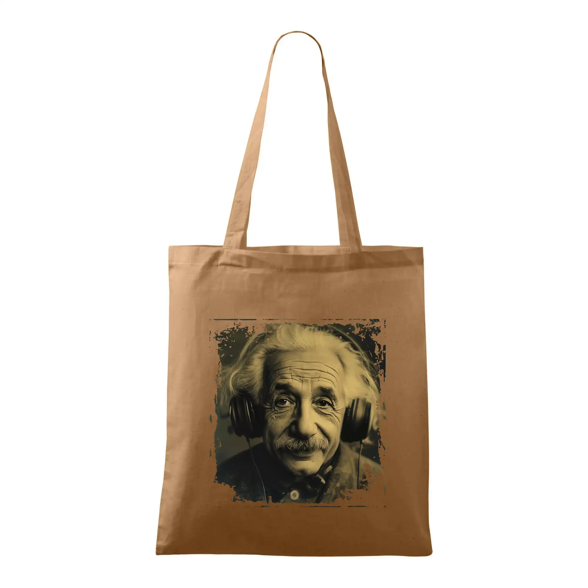 Vtipné tričká pre fyziky - Albert Einstein so slúchadlami - Taška bavlnená