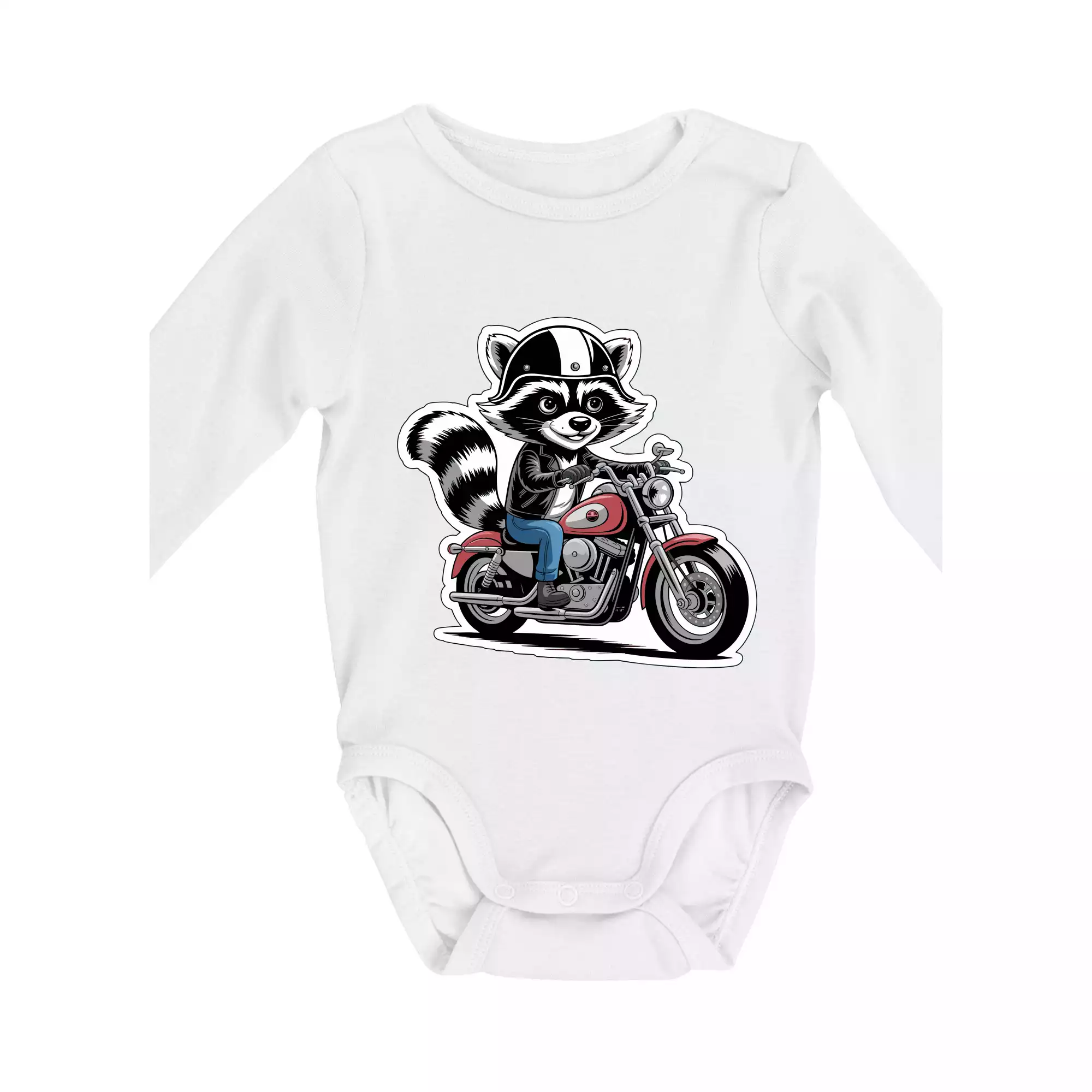 Mýval na motorce kreslený