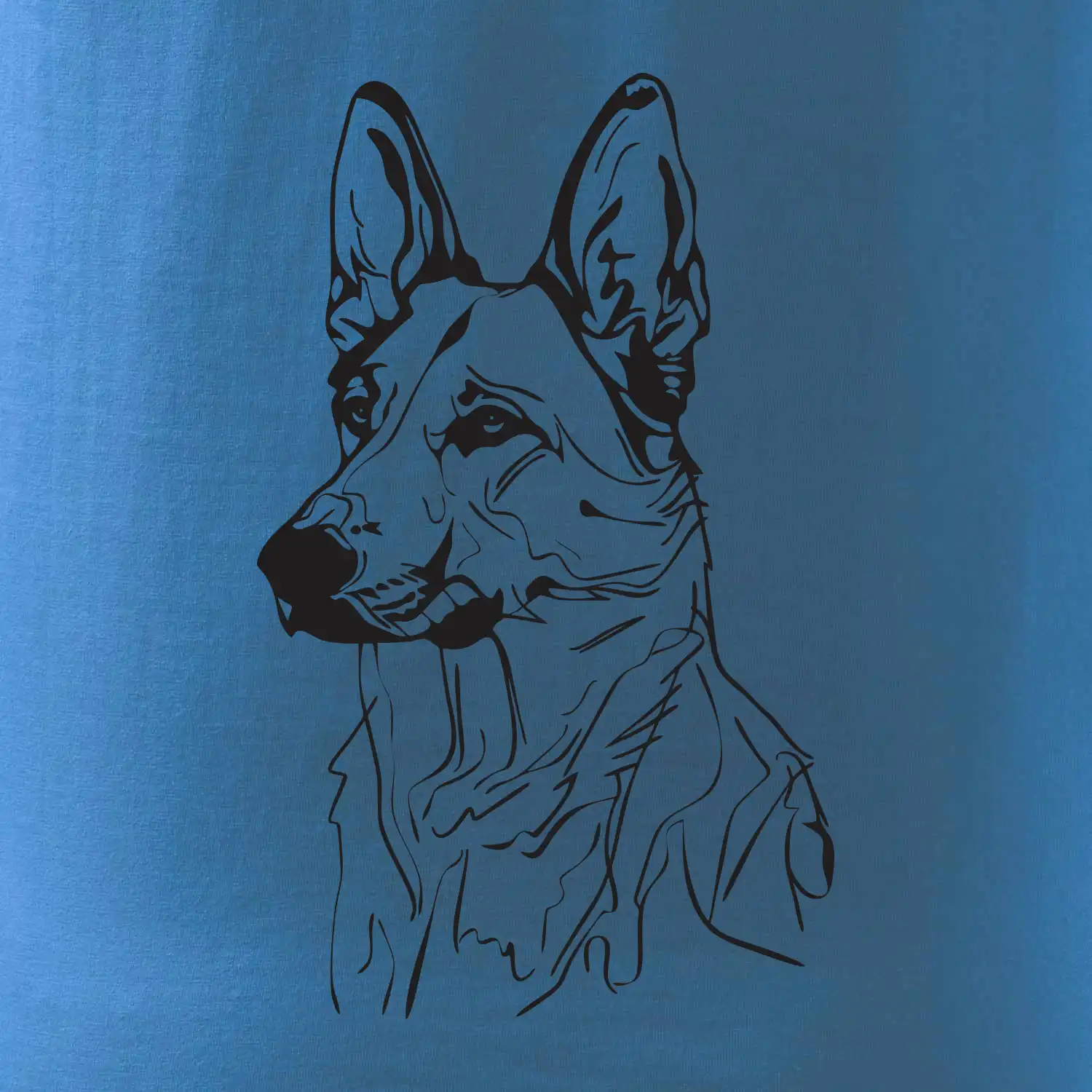 Německý ovčák černá kresba