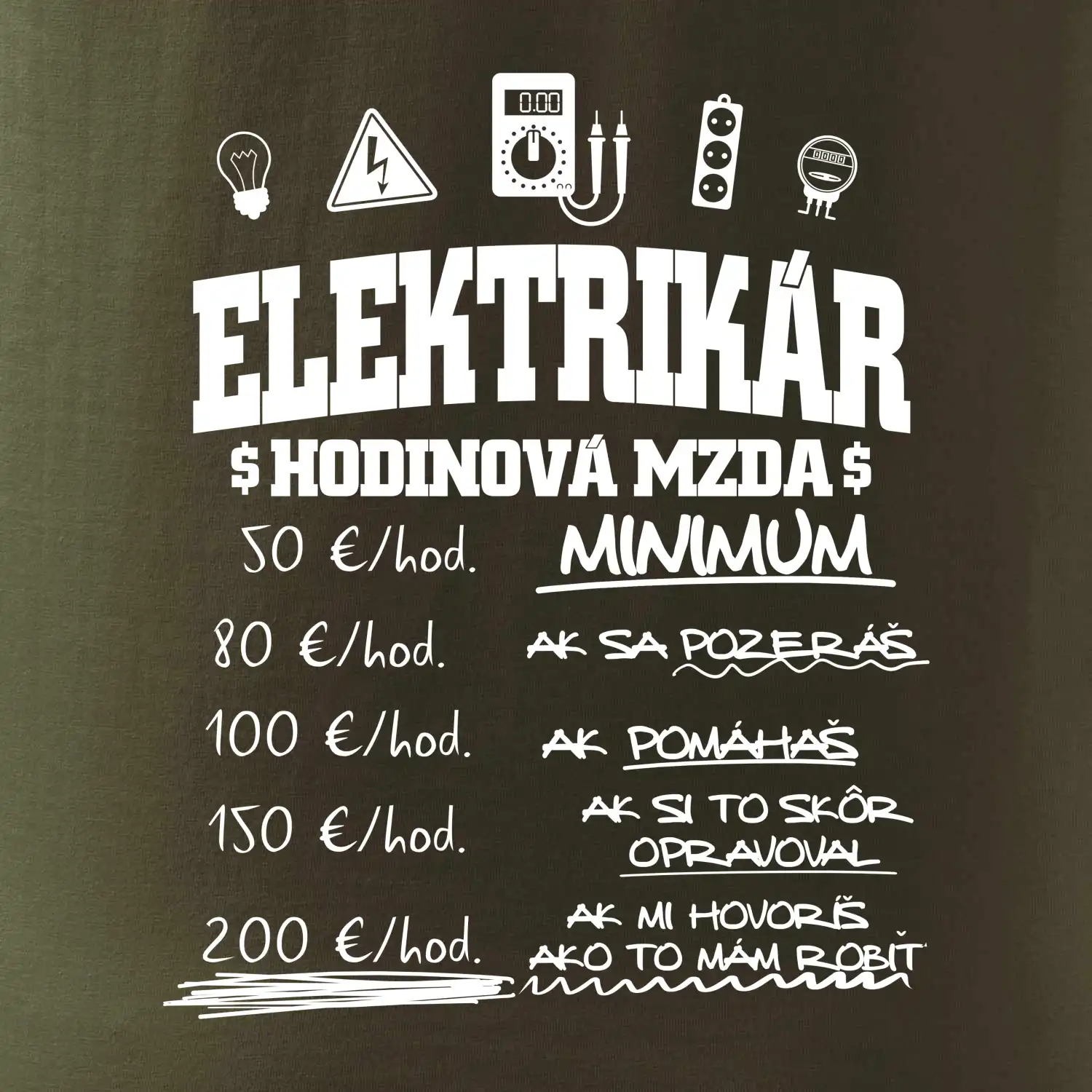 Hodinová mzda elektrikár SK