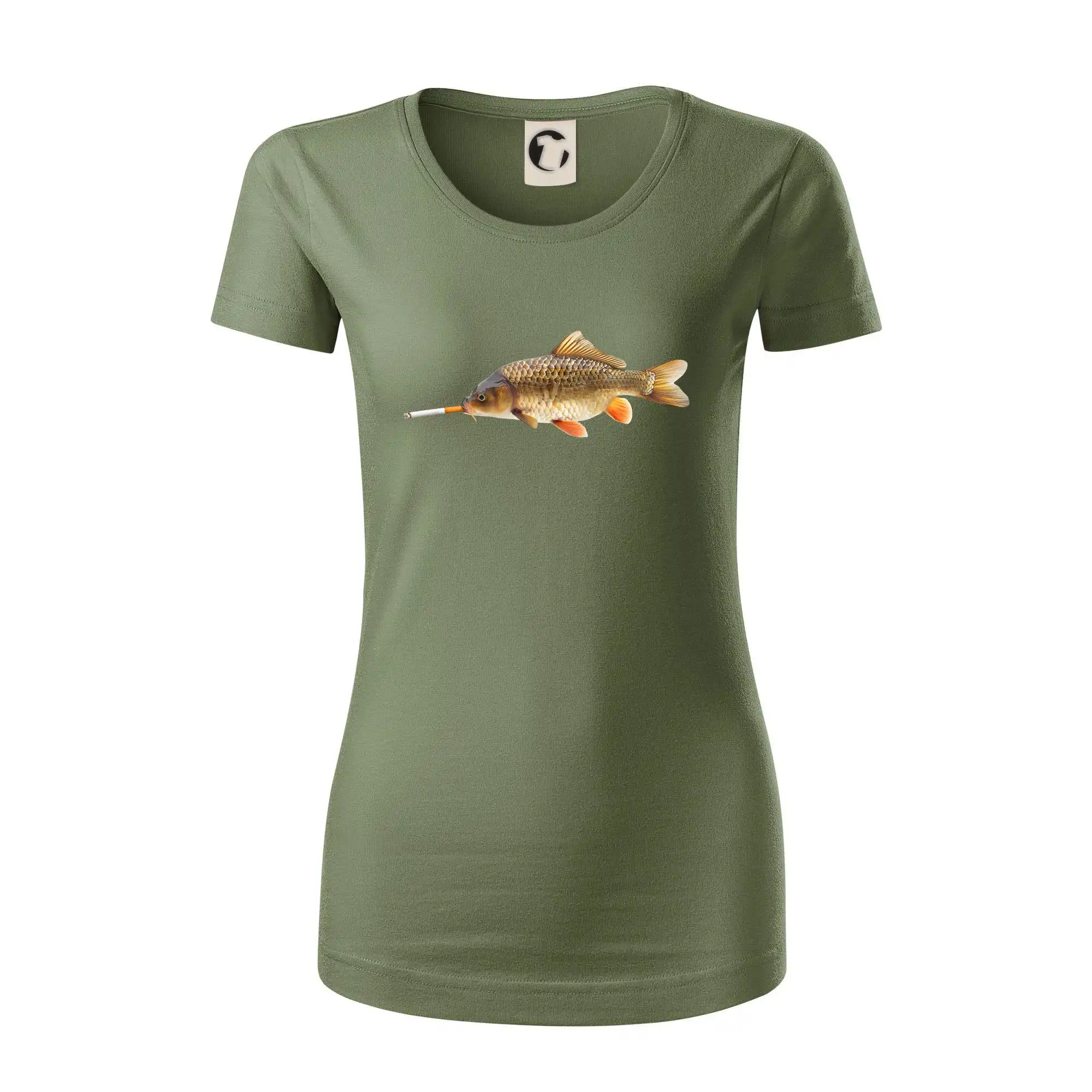 Tričká pre rybárov s potlačou - Smokin' fish - Dámske tričko z organickej bavlny Origin (GOTS)