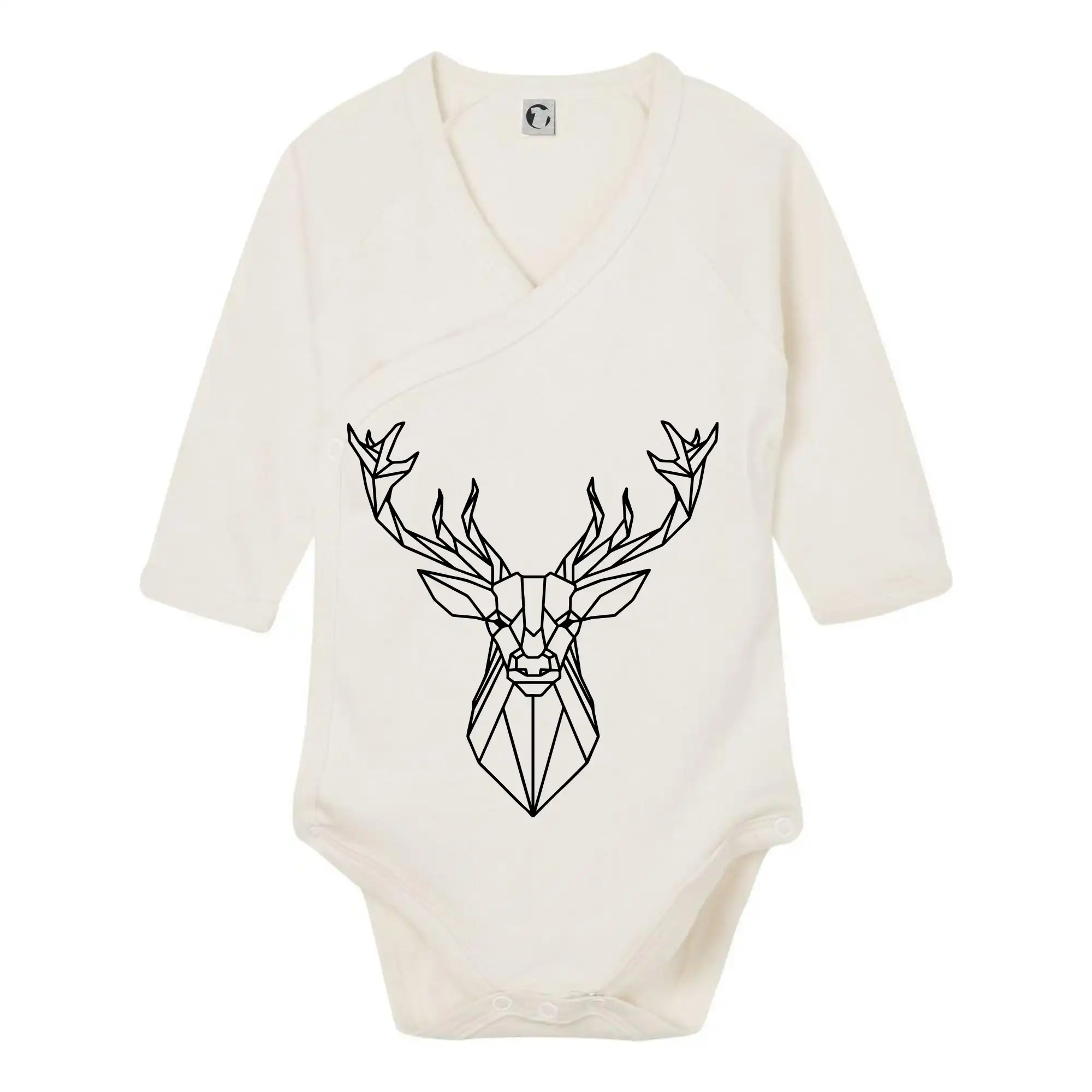 Geometrické zvieratá - Geometria - Veľký jeleň - Body zavinovacie s dlhým rukávom