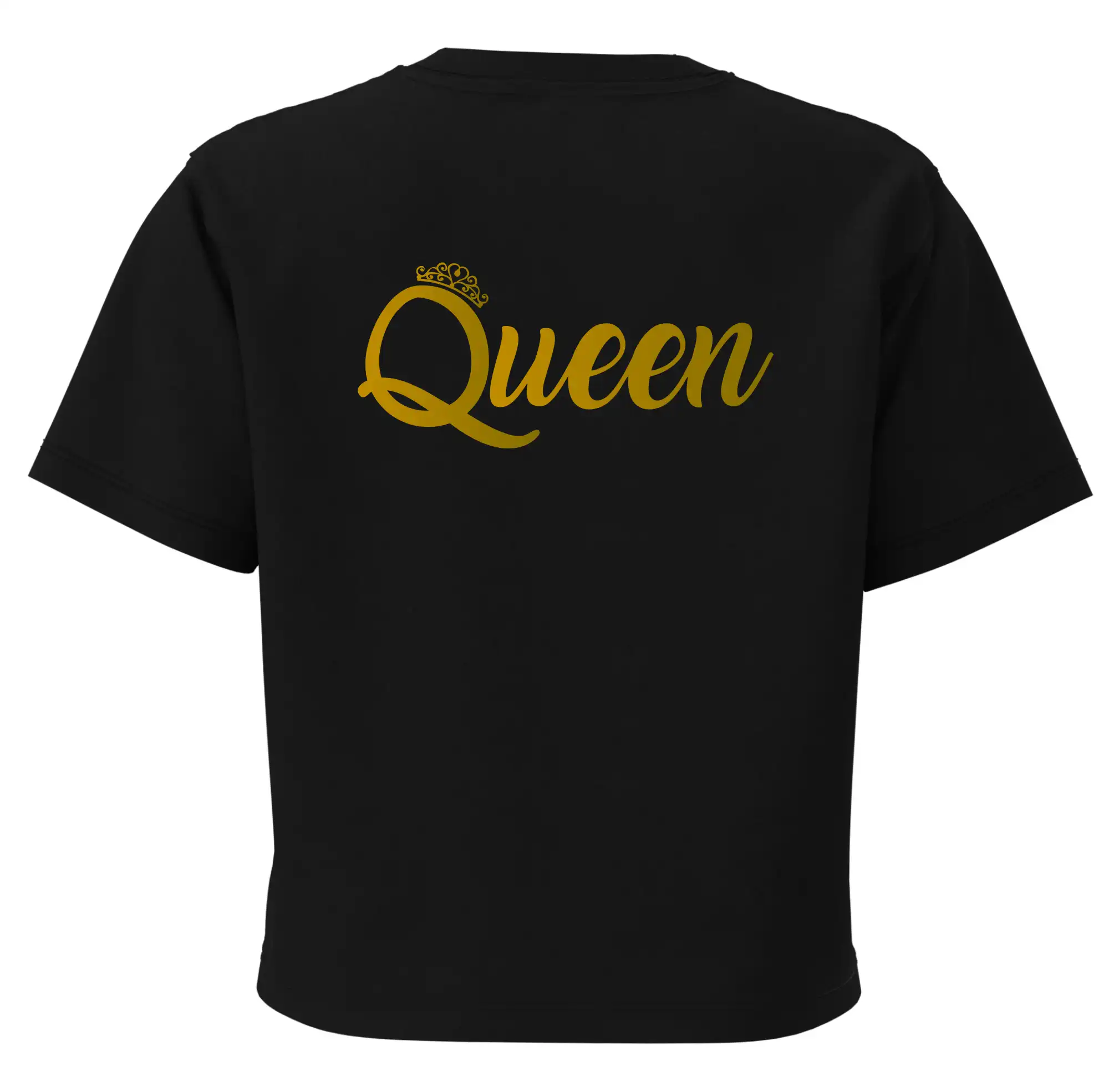 King Queen Rodinná zlatá - Boxy cropped tričko OVERSIZE