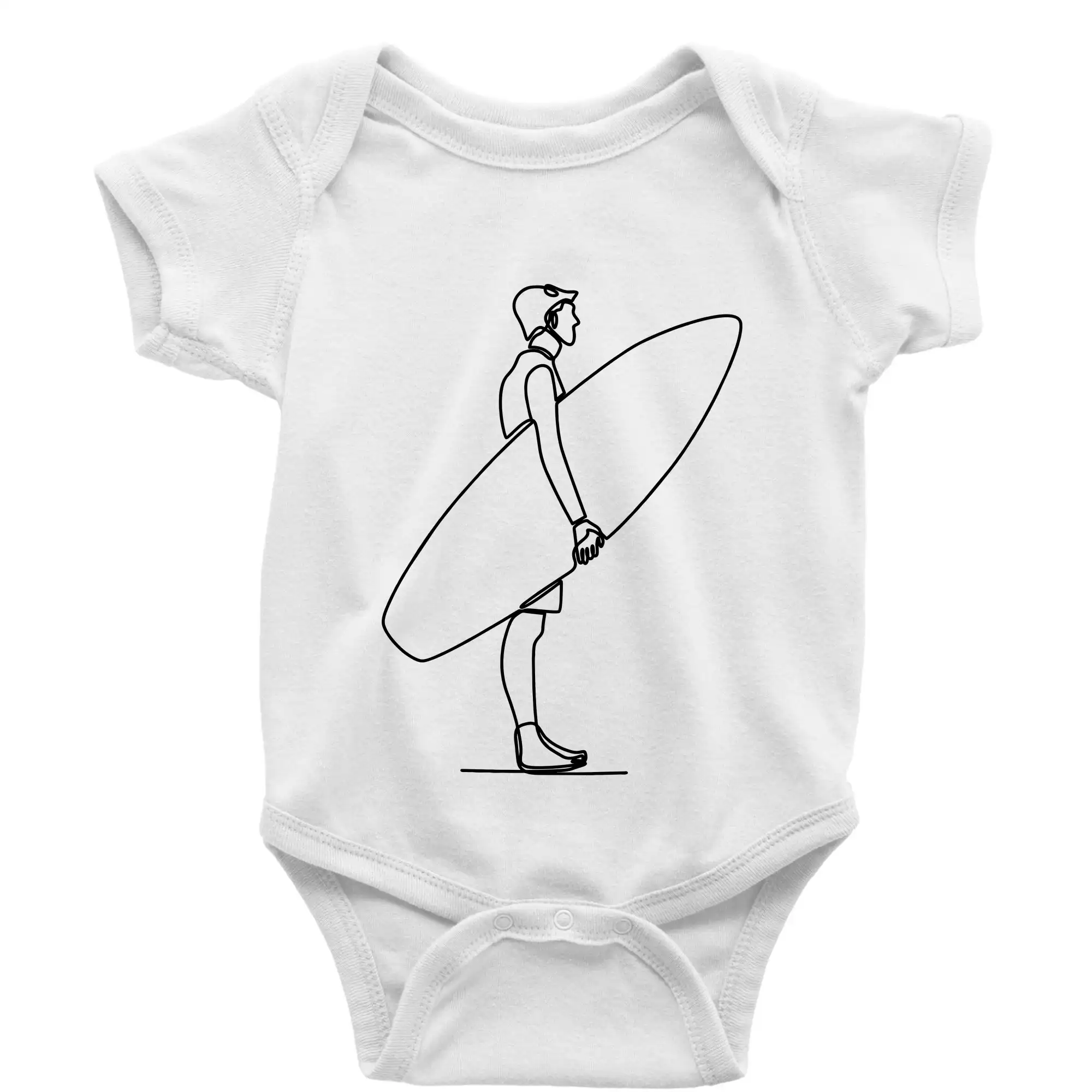 Surfař stojící jedním tahem