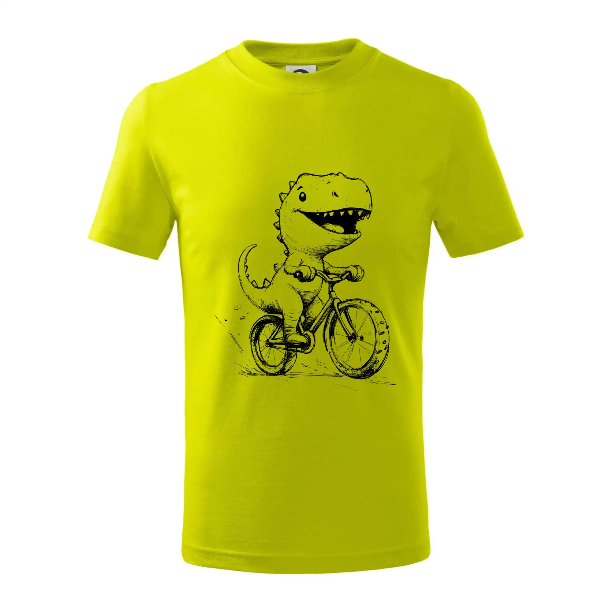 Tričko ako darček pre cyklistu - Roztomilý Dinosaurus na bicykli - Tričko detské bavlnené
