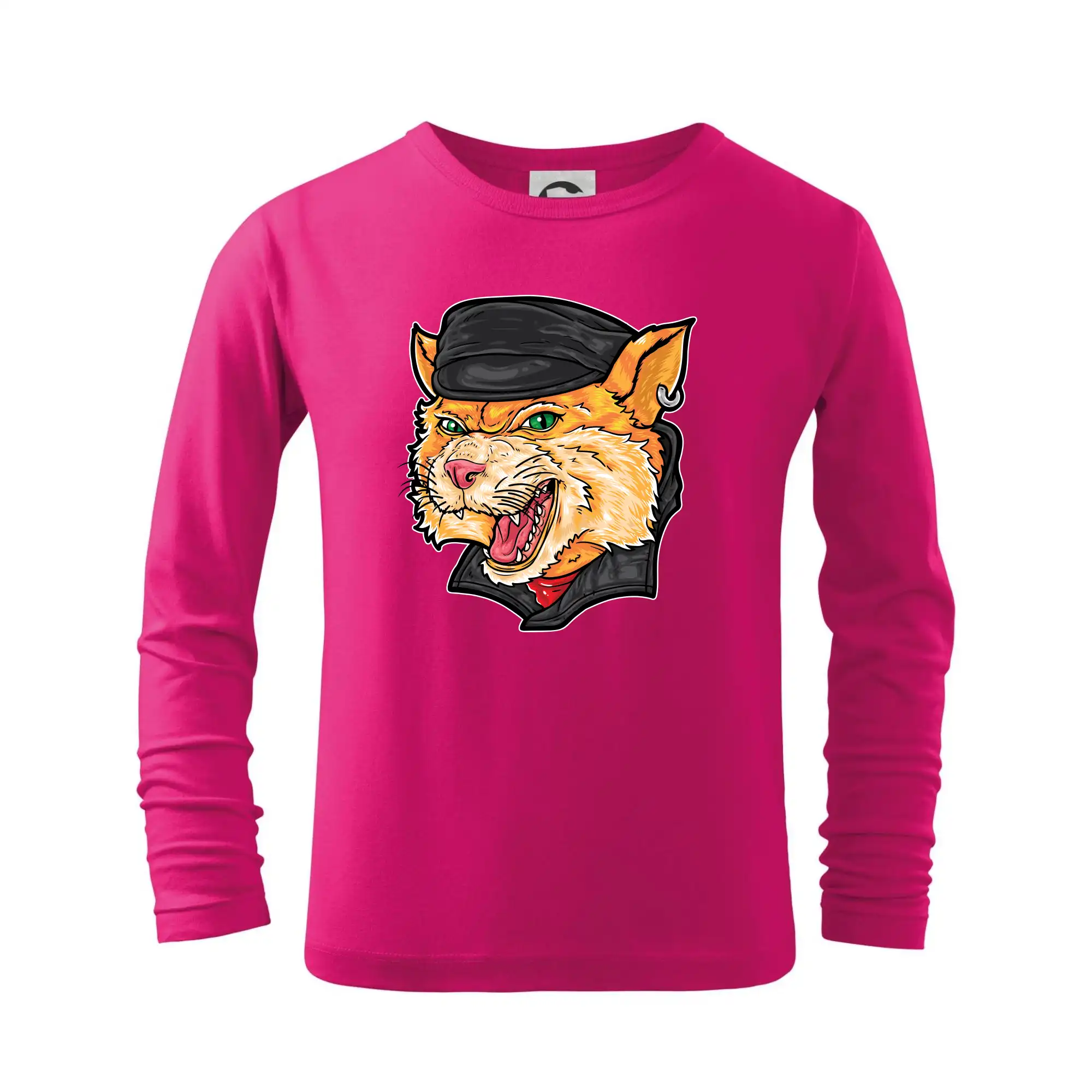 Tričká a mikiny s potlačou motoriek – pre pravých motorkárov - Kocúr motorkár - Tričko detské Long Sleeve