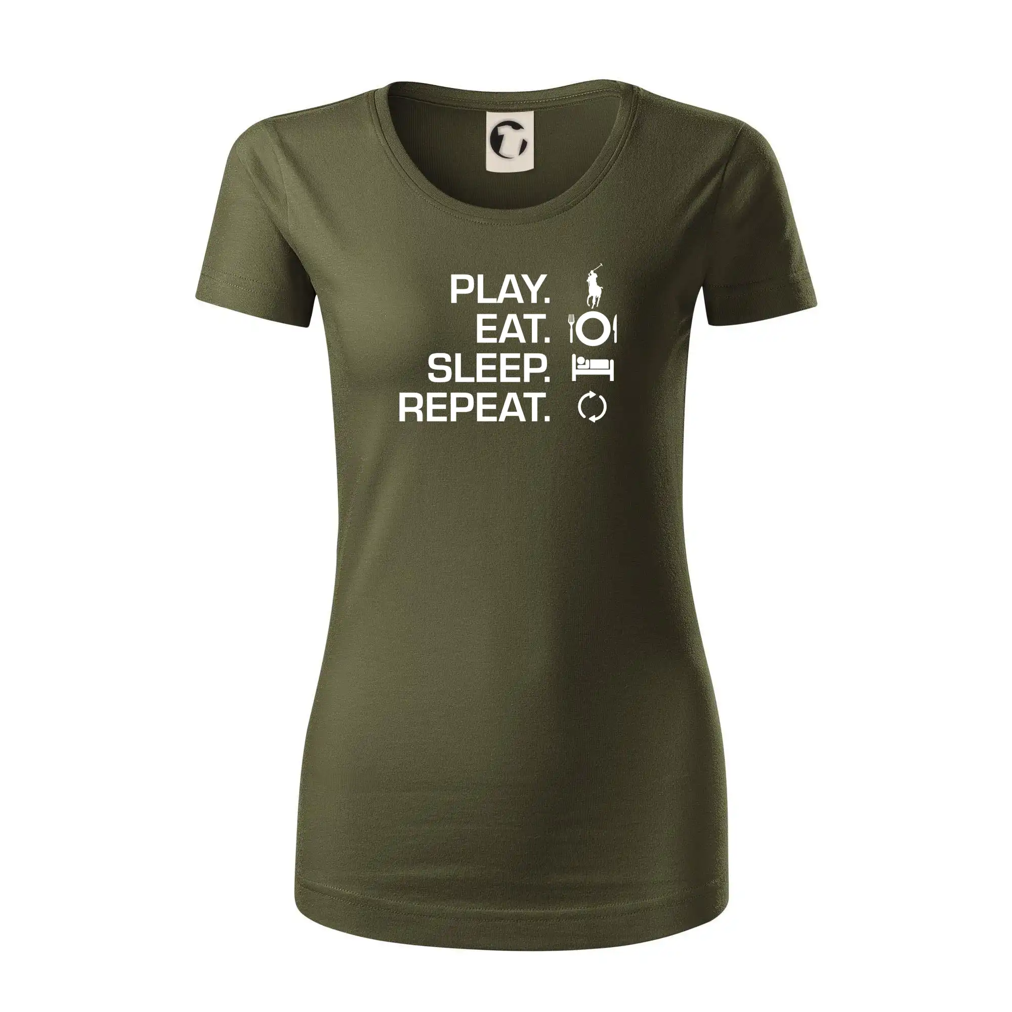 Tričká na polo - Play Eat Sleep Repeat polo - Dámske tričko z organickej bavlny Origin (GOTS)