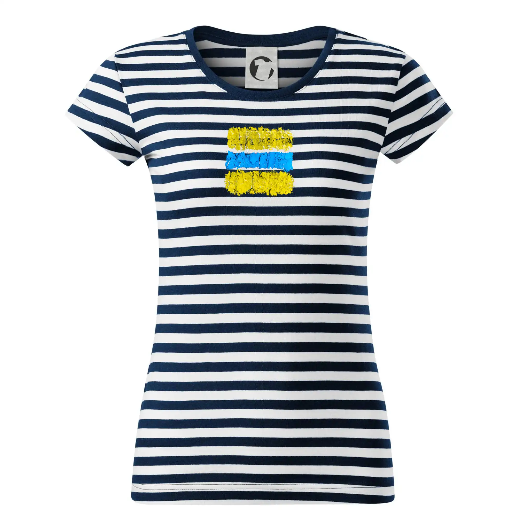 Tričko ako darček pre cyklistu - Turistická Cyklo značka - žlto modrá - Tričko na vodu