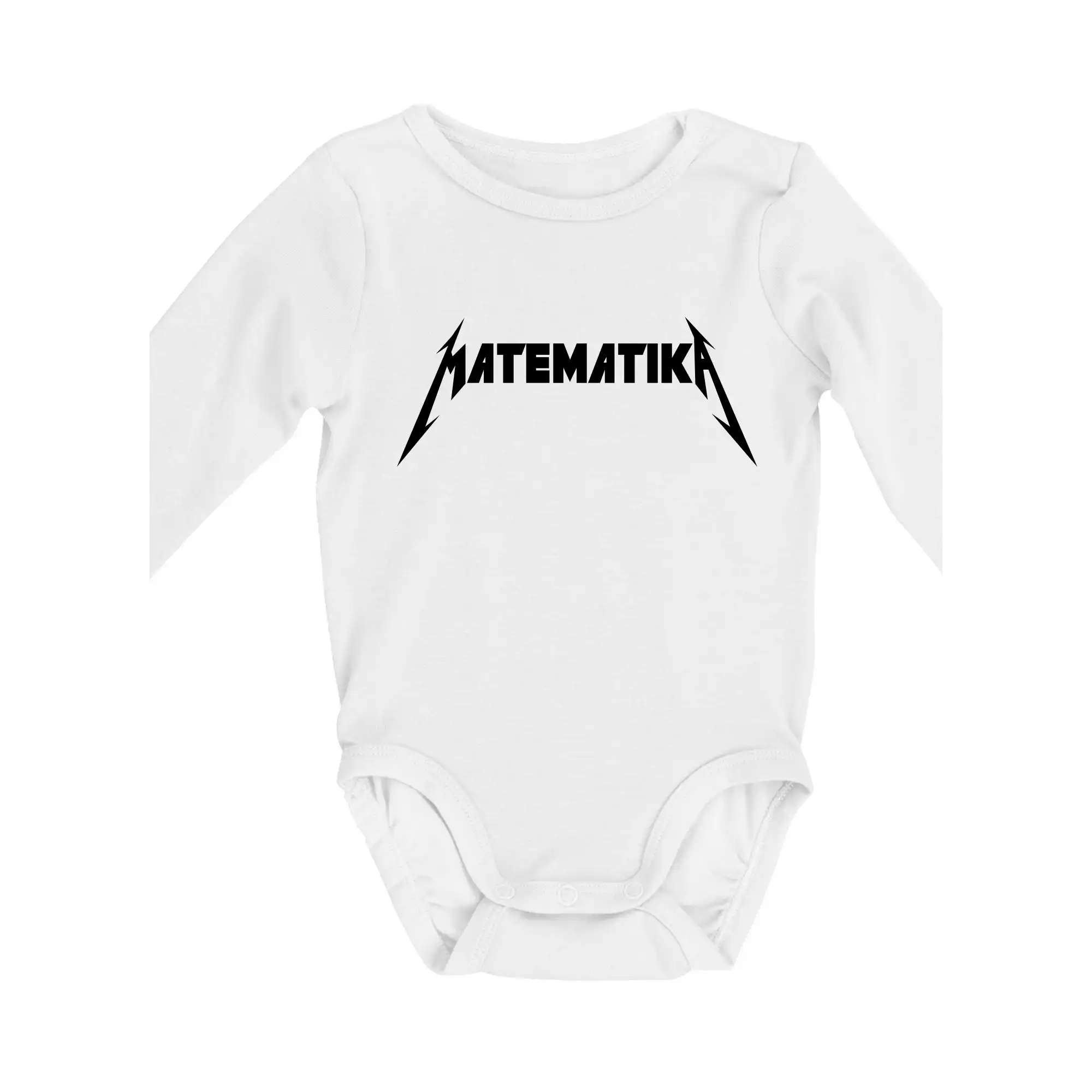 Učiteľské tričká - Matematika rock logo - Body dojčenské s dlhým rukávom