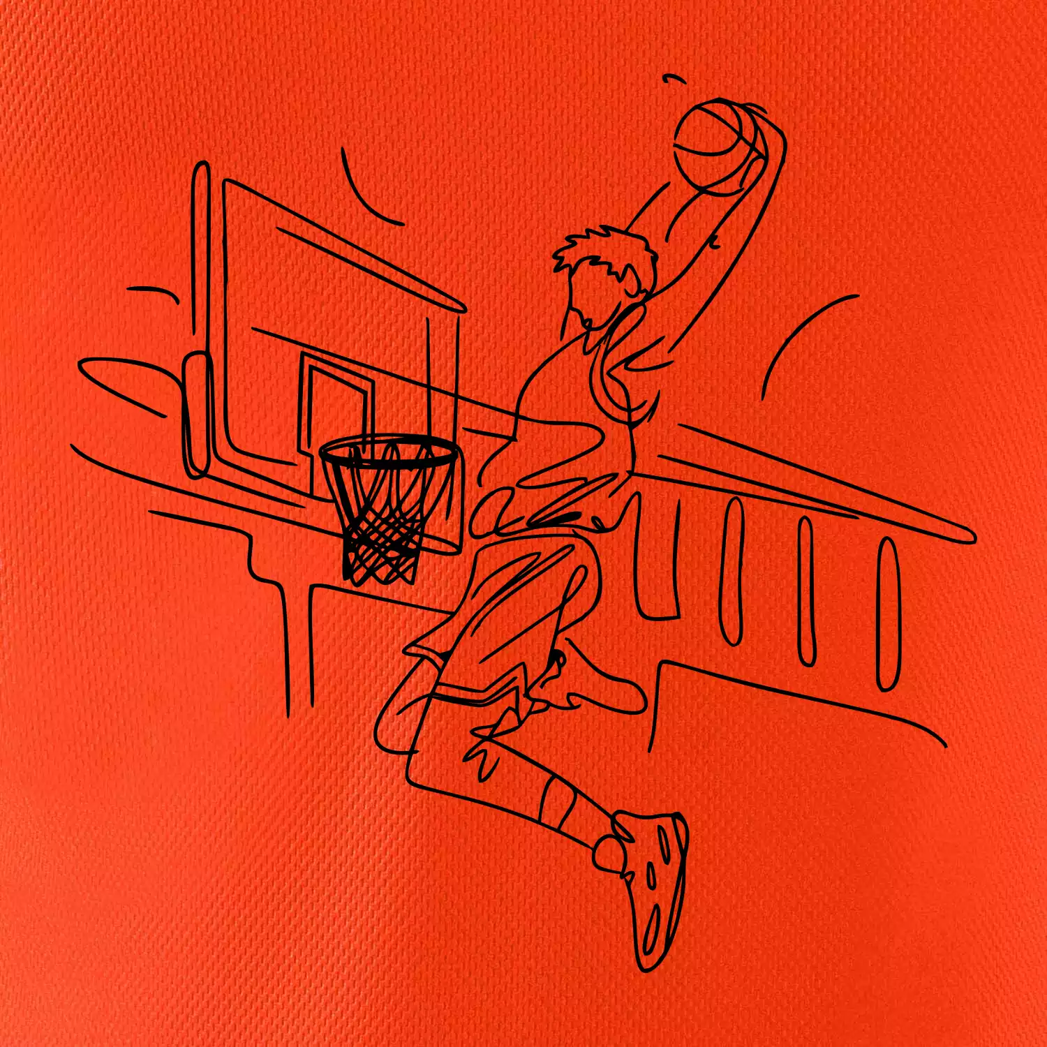 Basketbalista jedním tahem - výskok