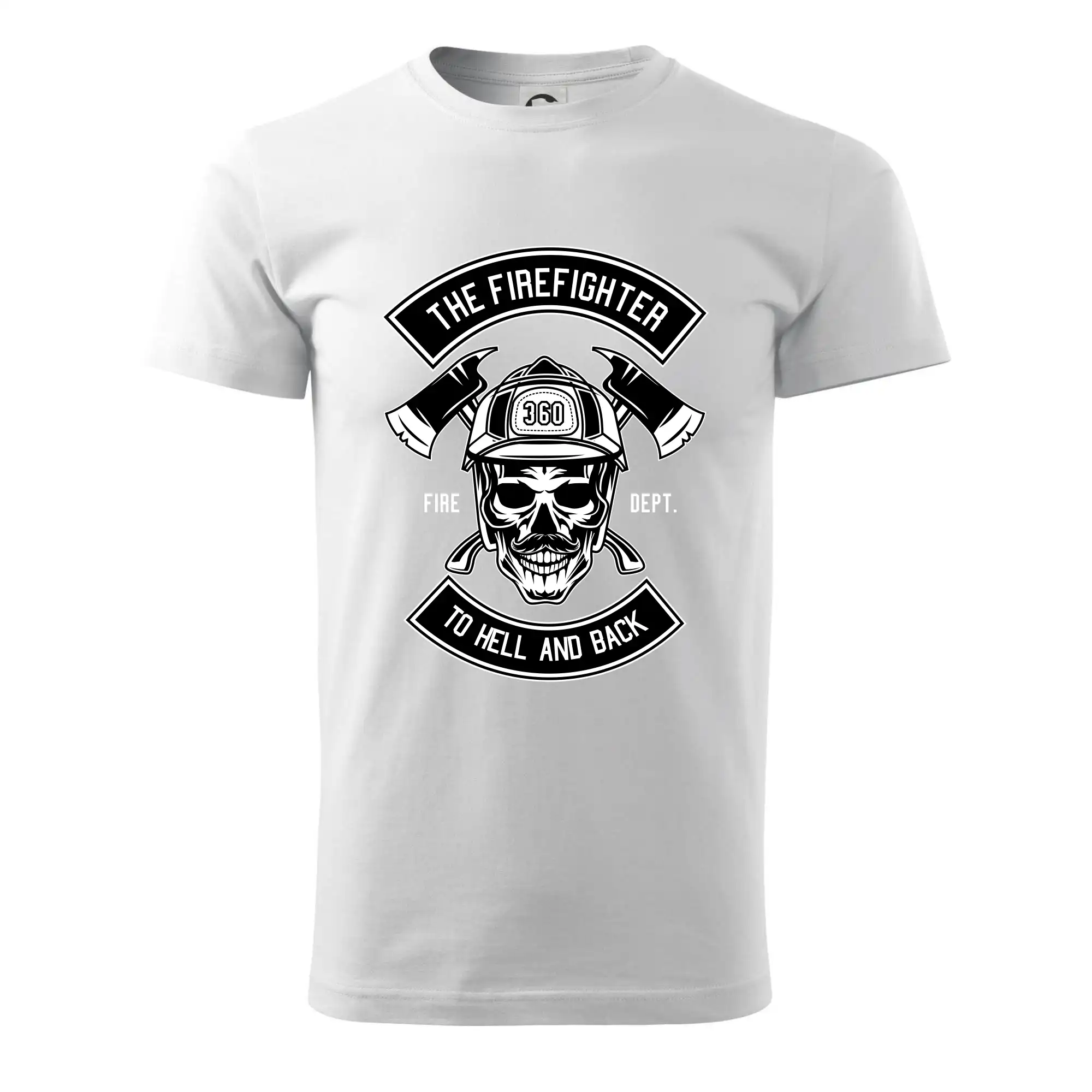 Originálne tričká pre hasičov - Lebka hasič do pekla a späť - Klasické pánske tričko vyššej gramáže