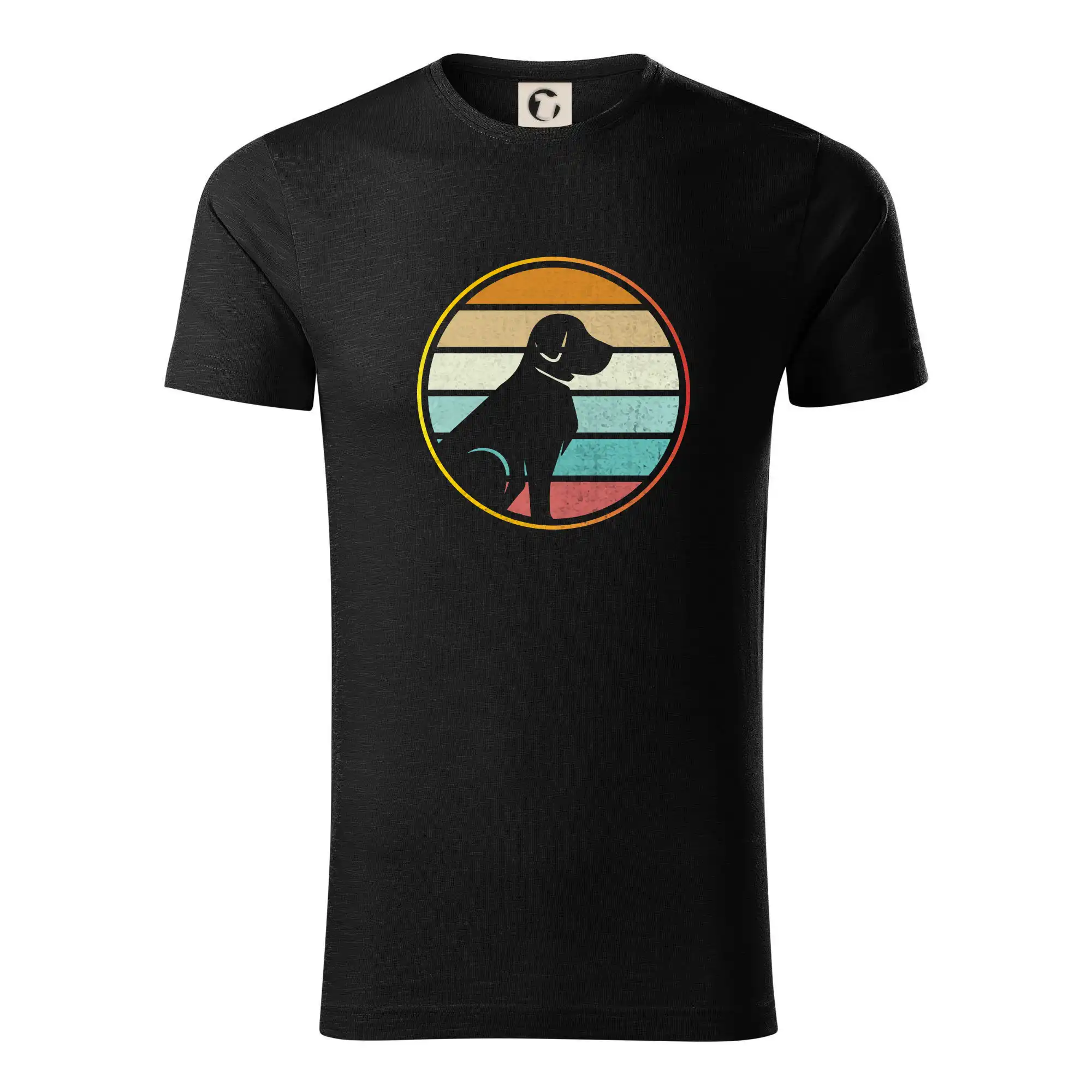 Ostatné psie plemená - Retro kruh - sediaci pes - Tričko z organickej bavlny