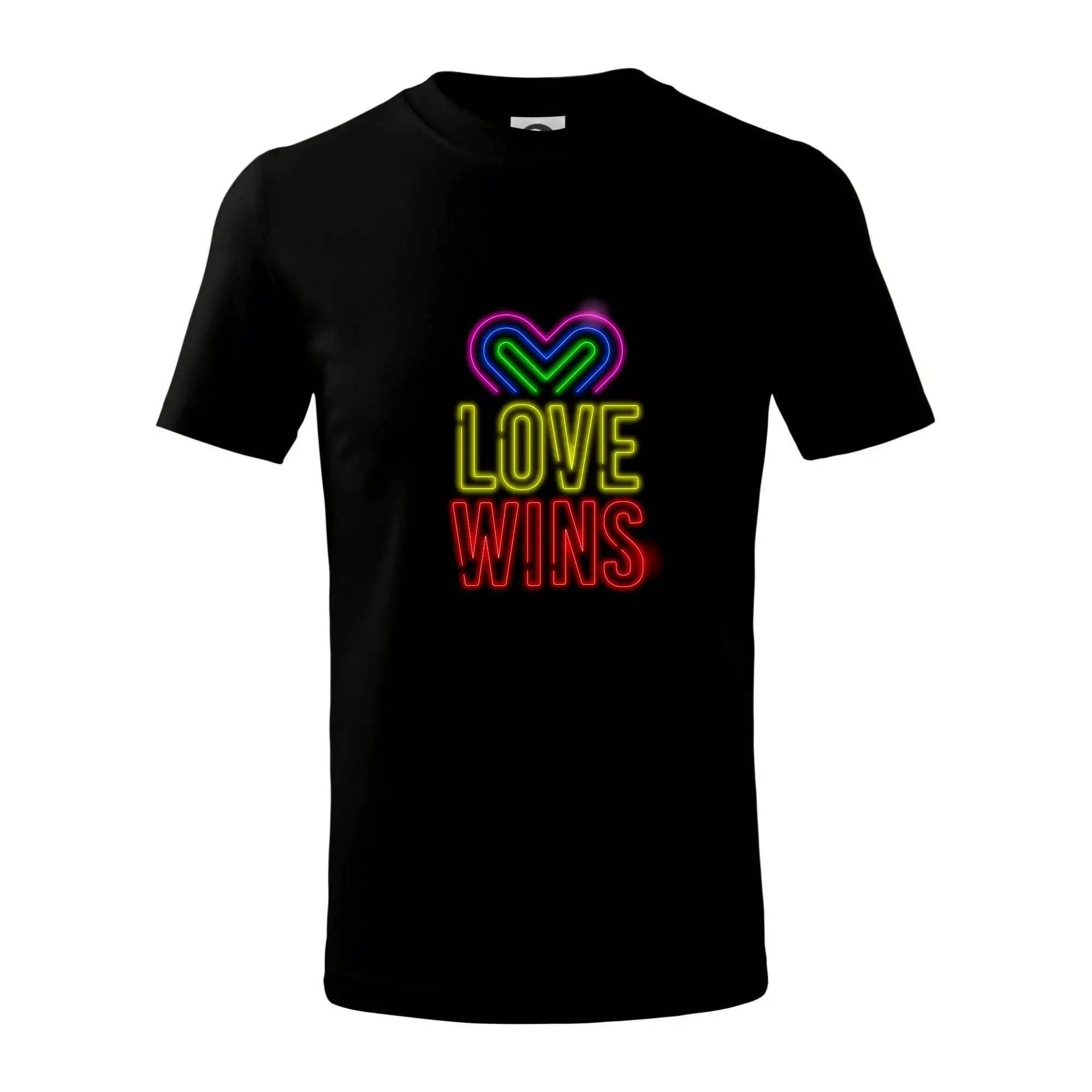 Tričká pre LGBT a Queer komunitu - Neon sign love wins - Tričko detské bavlnené