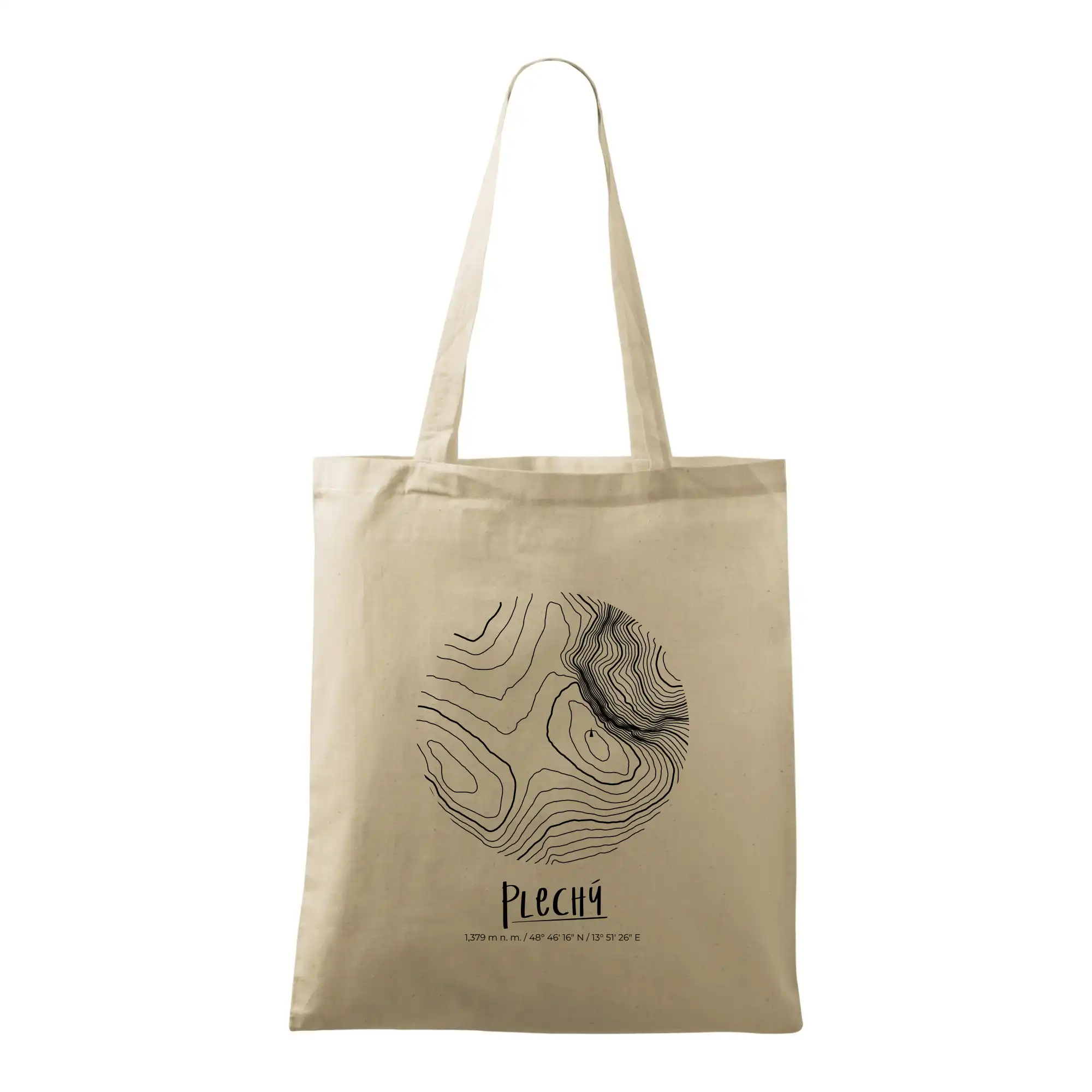 Plechý - vrstevnice v kruhu