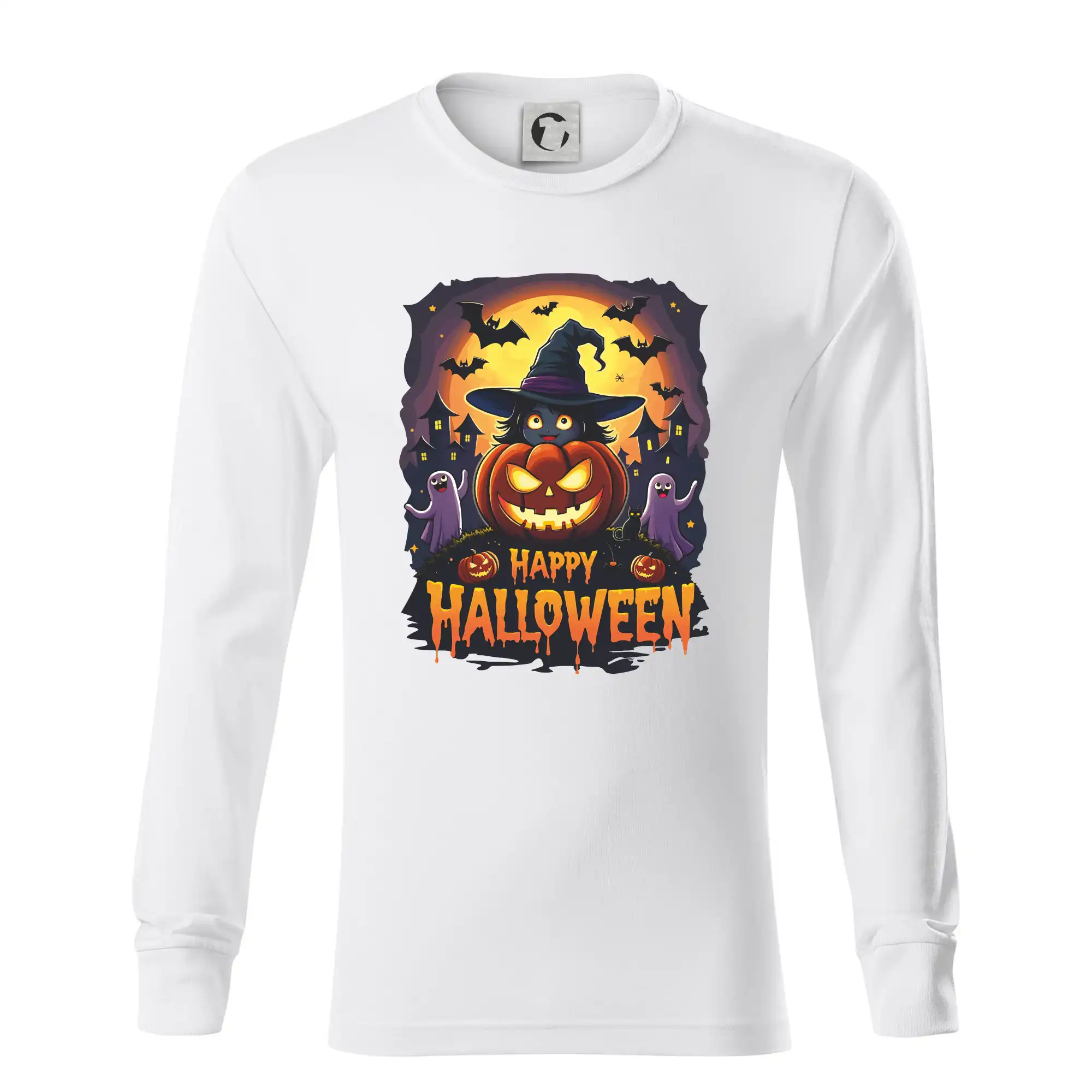 Grafické tričká - Happy Halloween - Tričko s dlhým rukávom LS R05