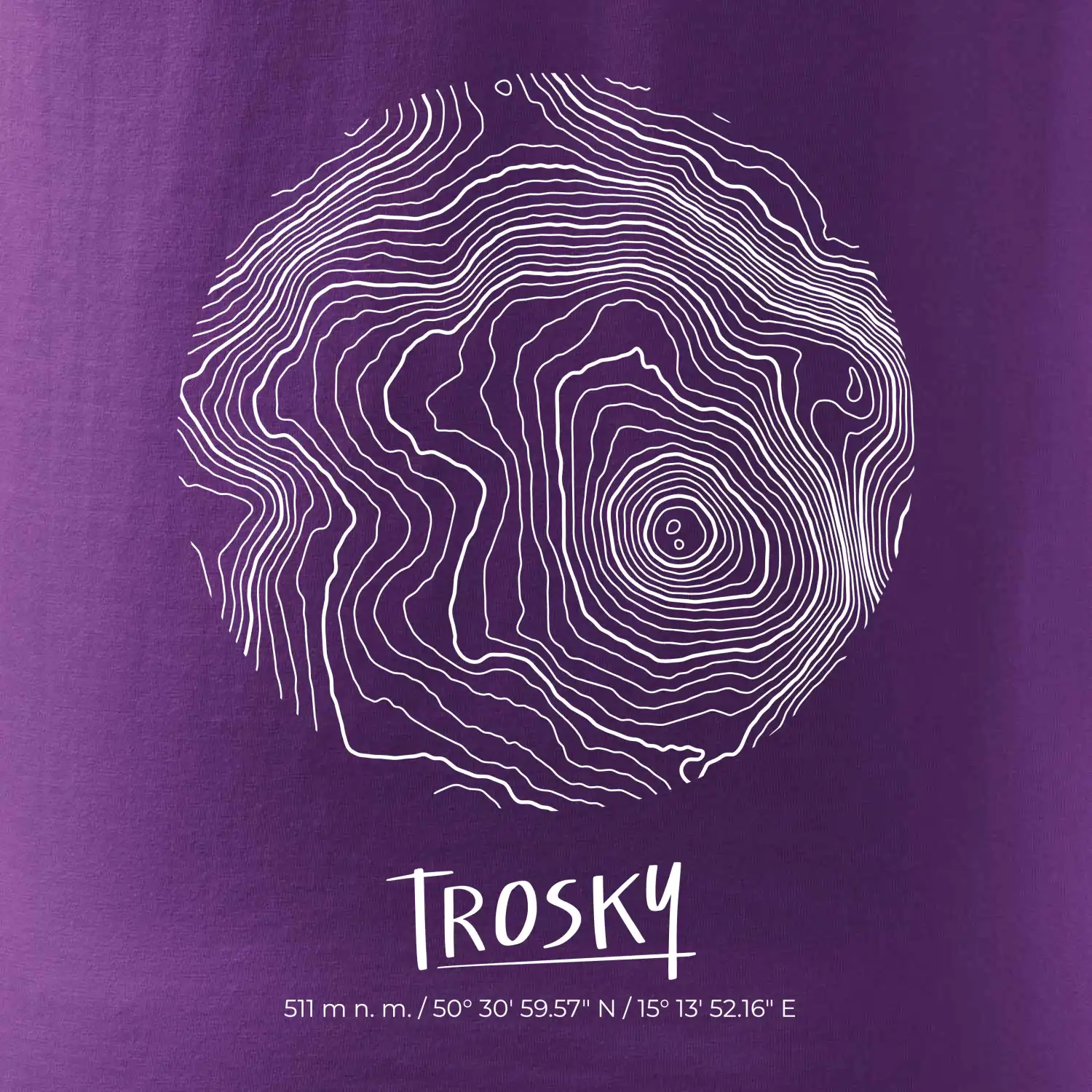 Trosky - vrstevnice v kruhu