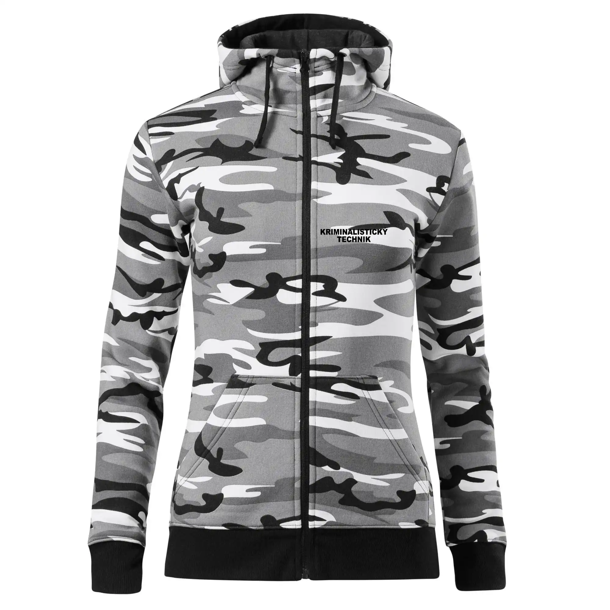 Vtipné tričká do práce - Kriminalistický technik - Mikina dámska trendy zipper s kapucňou