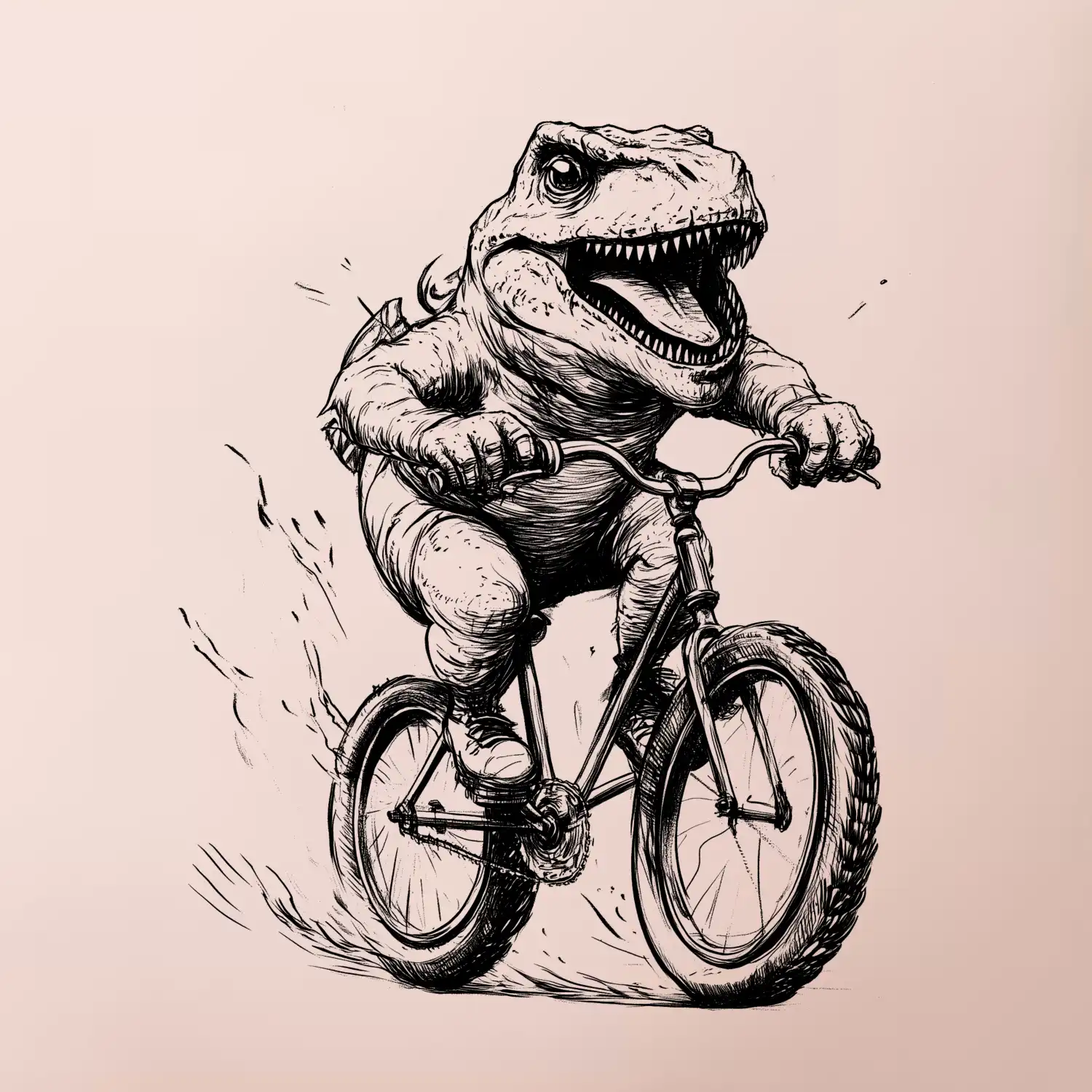 Naštvaný Dinosaurus na kole