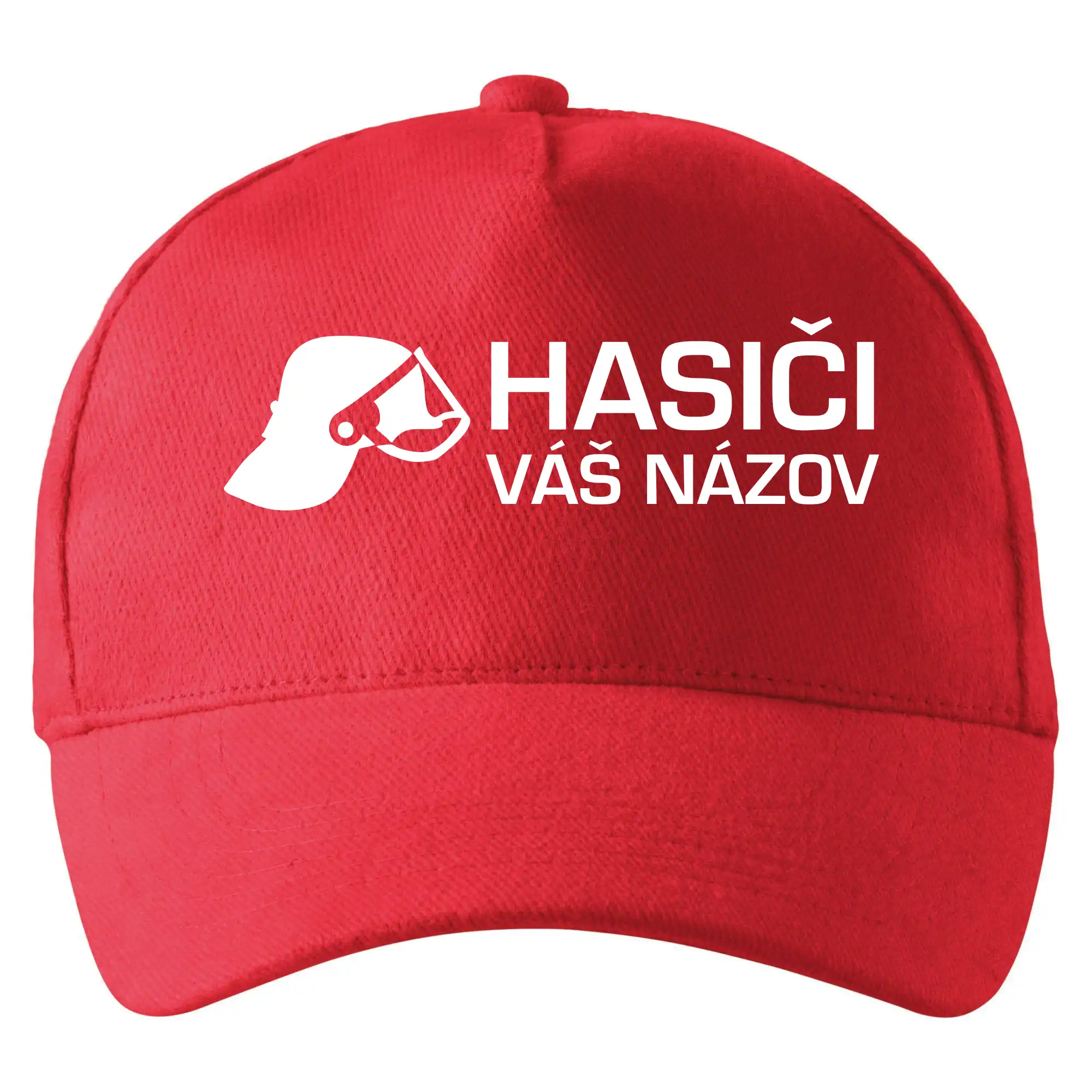 Originálne tričká pre hasičov - Hasiči helma - vlastný nápis - Šiltovka so zahnutým šiltom a mosaznou sponou