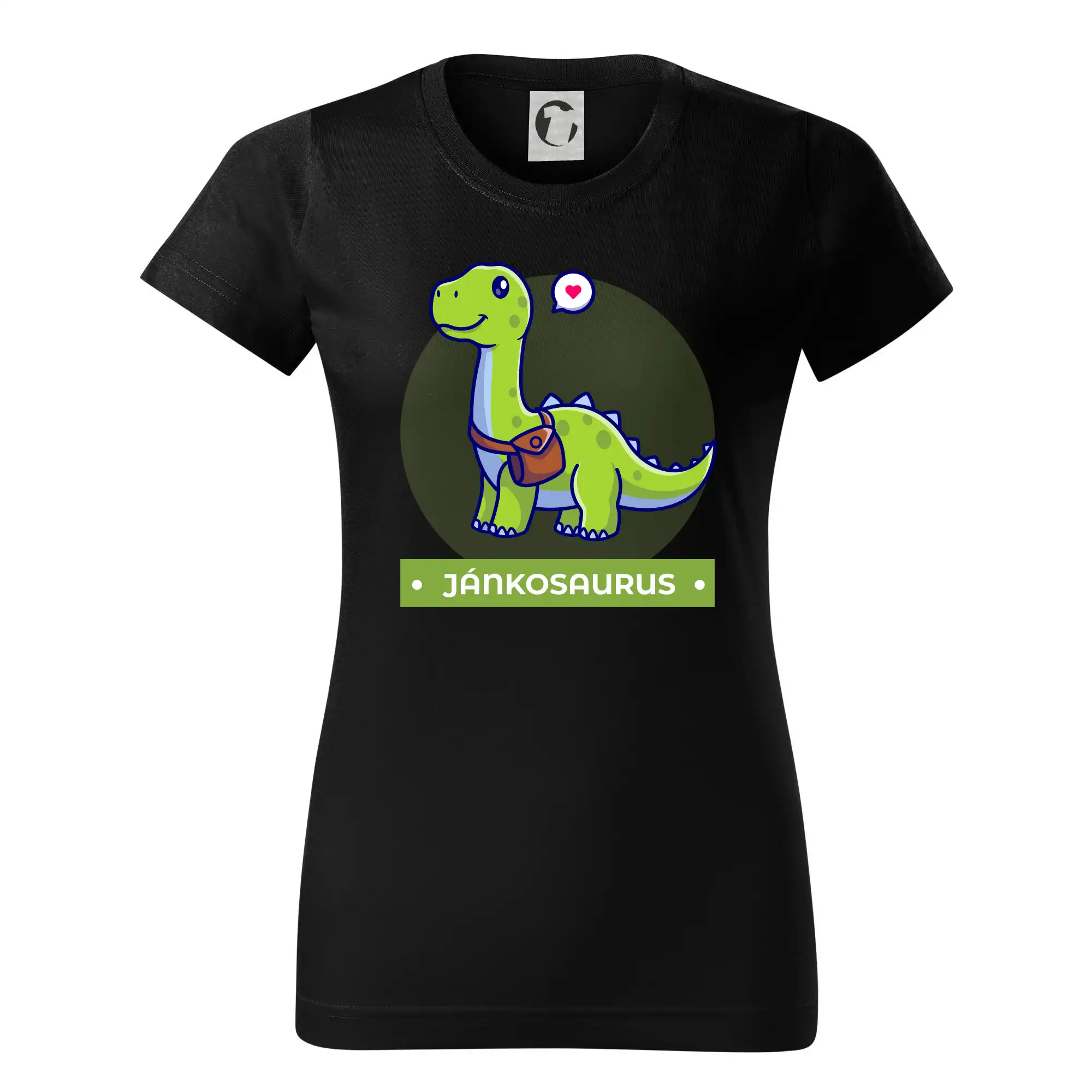 Detské tričká, mikiny a body s originálnymi potlačami | Veselé motívy pre chlapcov aj dievčatá - Dinosaurie mená - zelený dinosaurus - Dámske tričko basic - ľahko voľnejšie a dlhšie