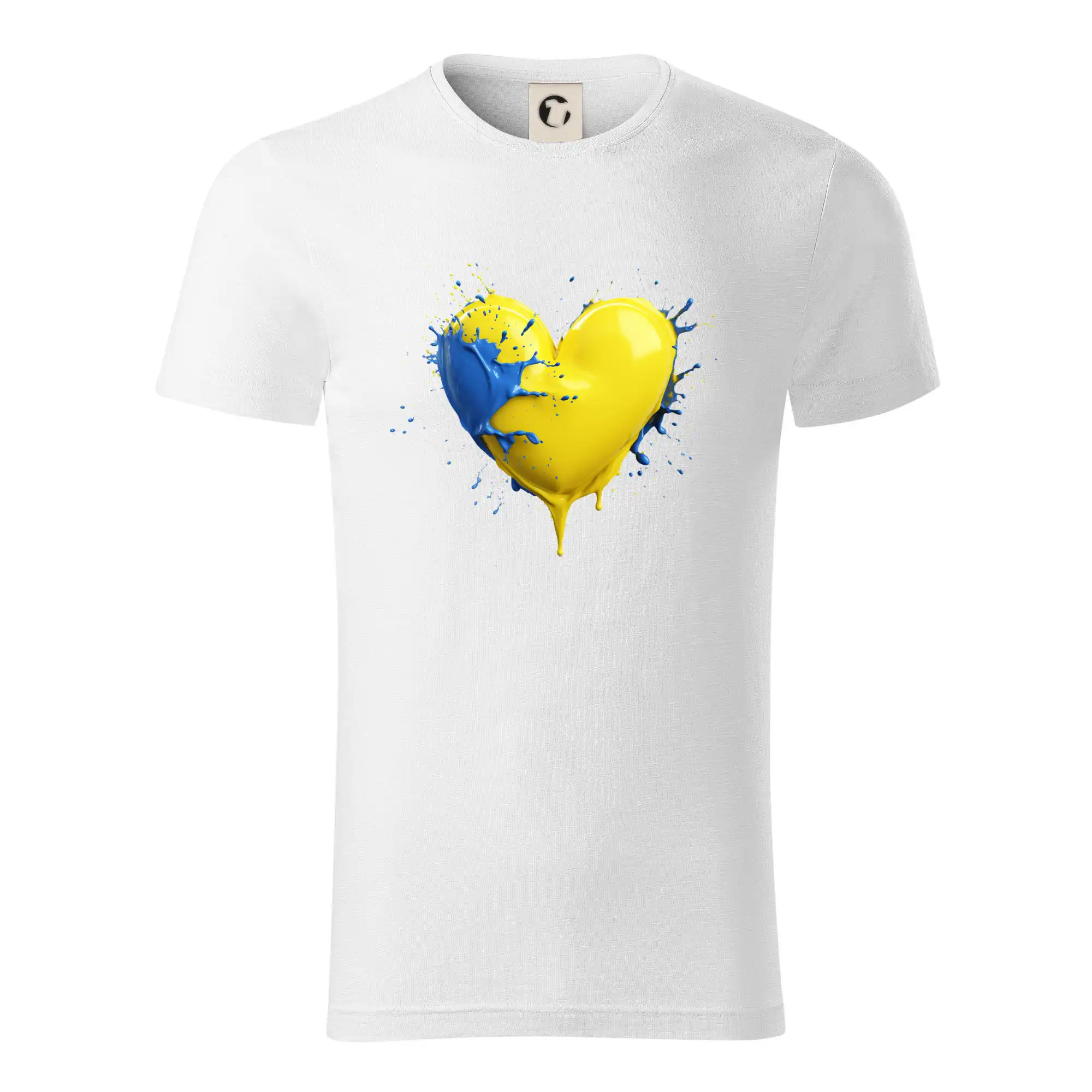 Motívy štátnych vlajok - Srdce rozprsknuté - Švédske farby - Tričko z organickej bavlny