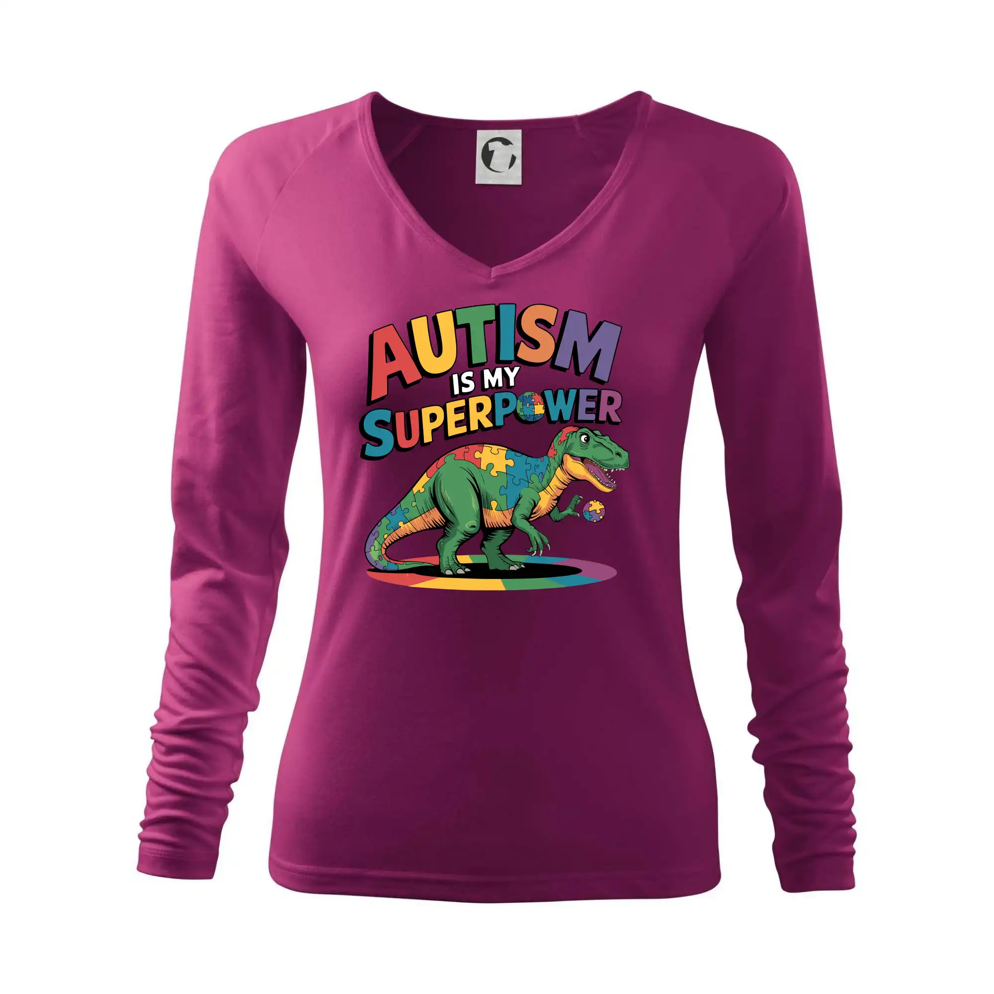 Tričká a mikiny pre autistov - Autism is my superpower dinosaurus - Tričko dámske Elegance