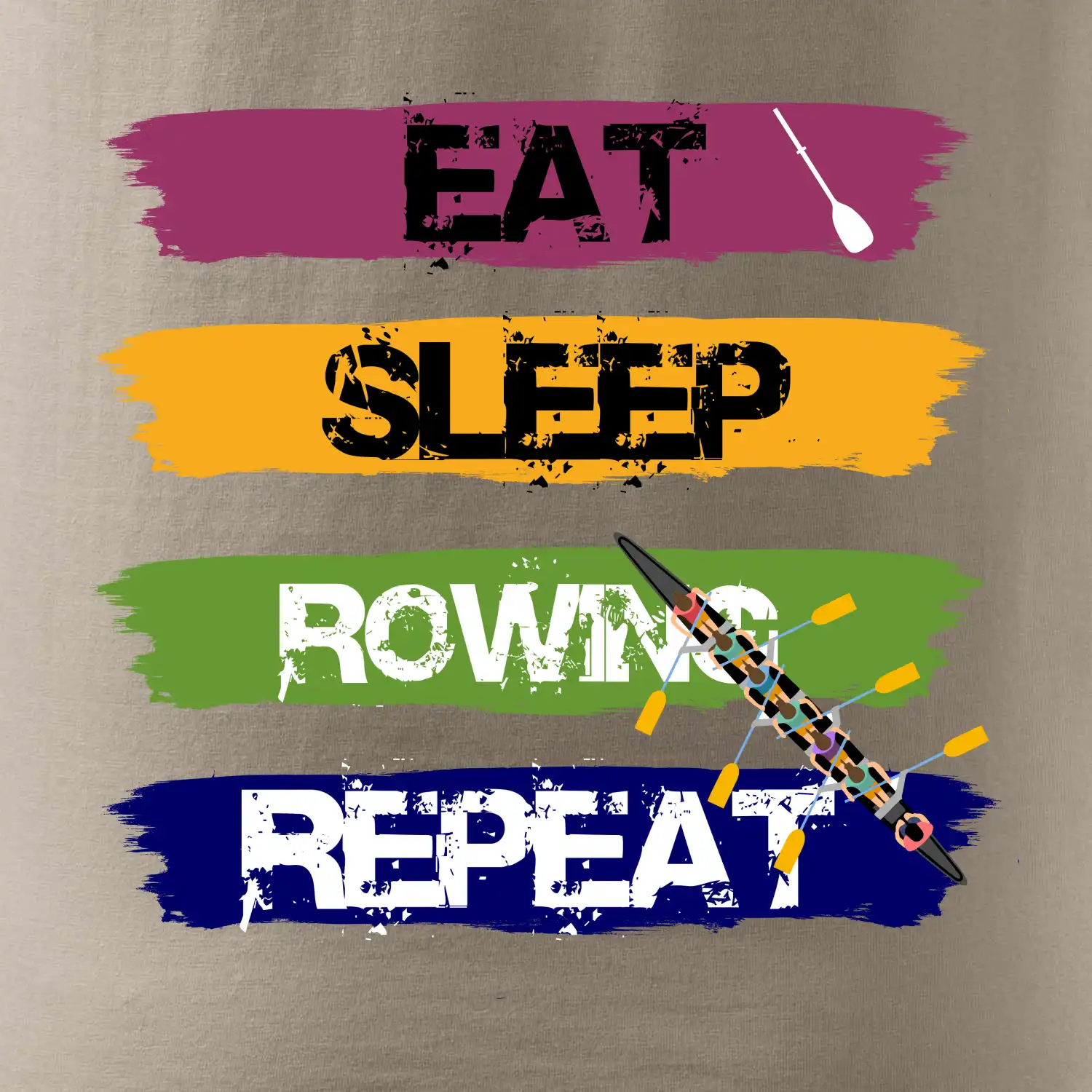 Eat sleep rowing repeat barevné