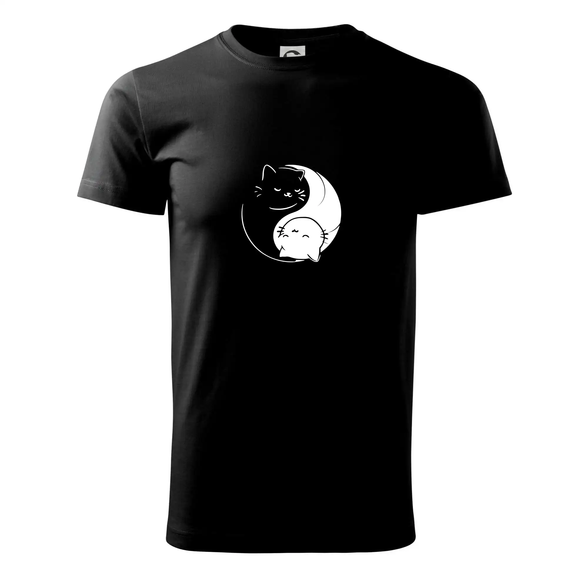 Vtipná tričká s mačkou - Mačky jin jang - Tričko extra veľké  (5-8XL)