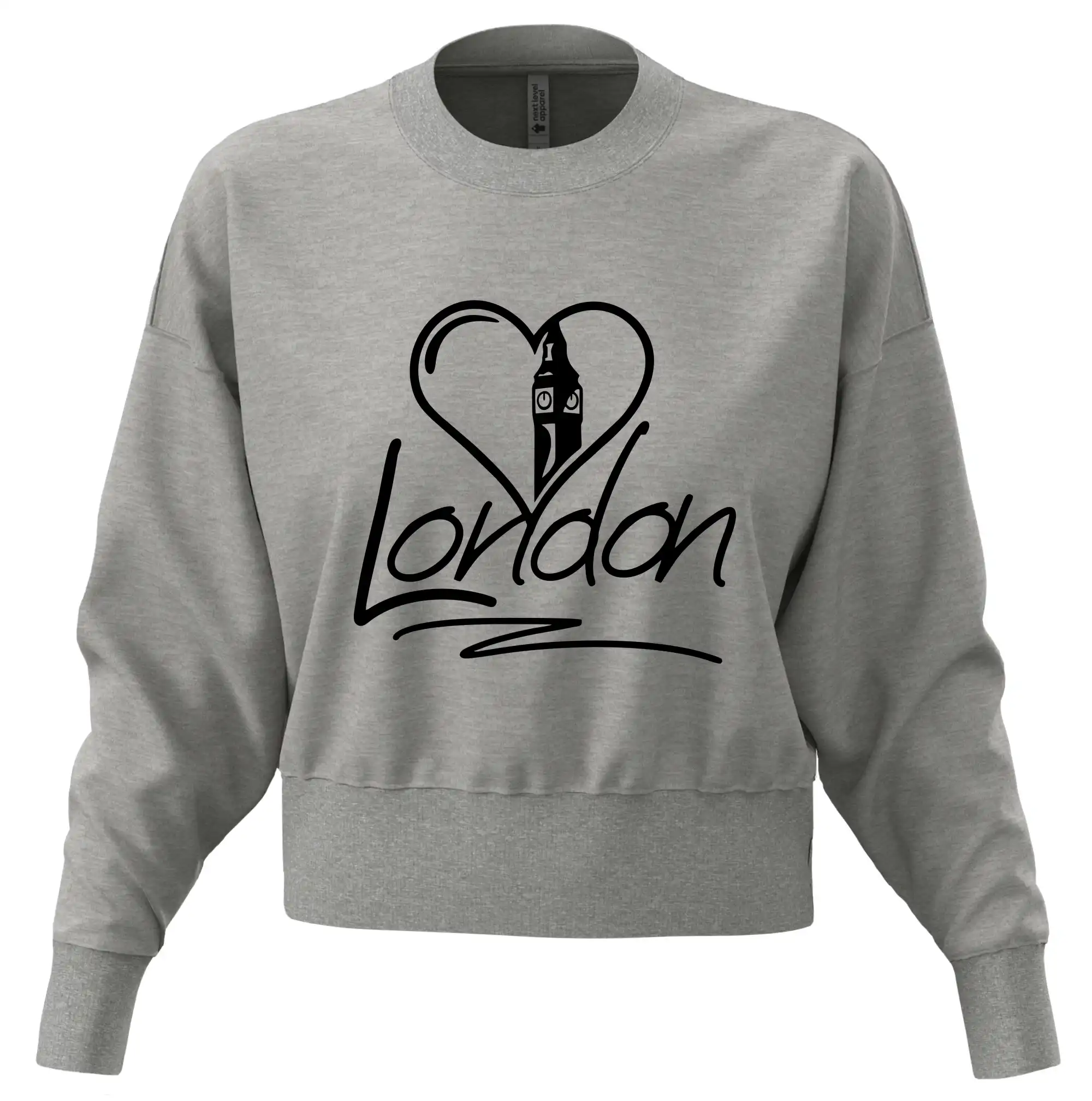 Tričká Anglicko - London Love - Mikina oversize crop OVERSIZE